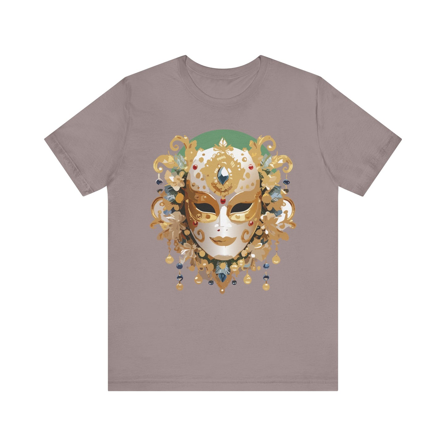 Mask Shirt, Shirt with Mask, Tee Shirt with Gold Face