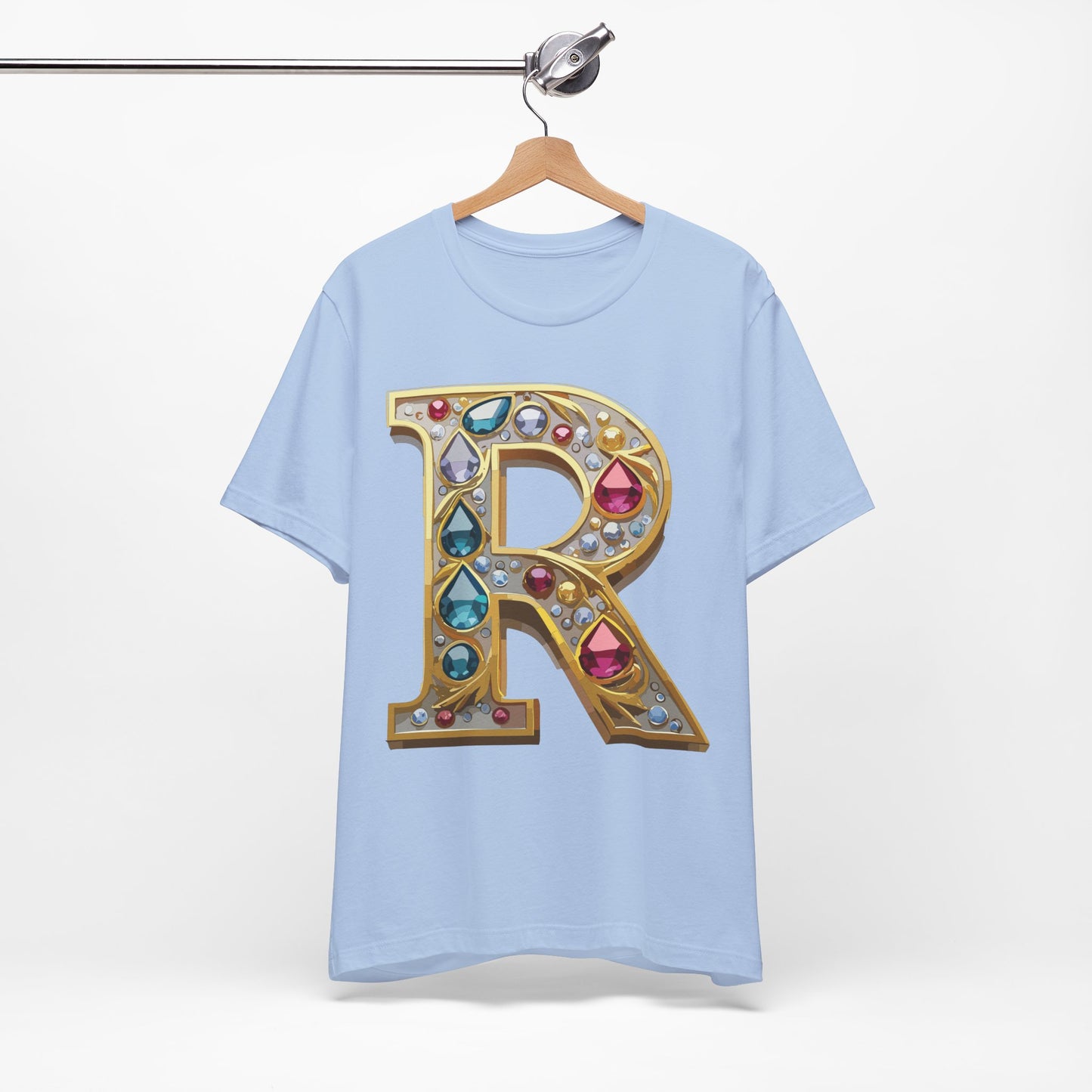 Letter Shirt, Shirt with Letters, Tee Shirt with Gold Letter, Shirt with Antique Letters