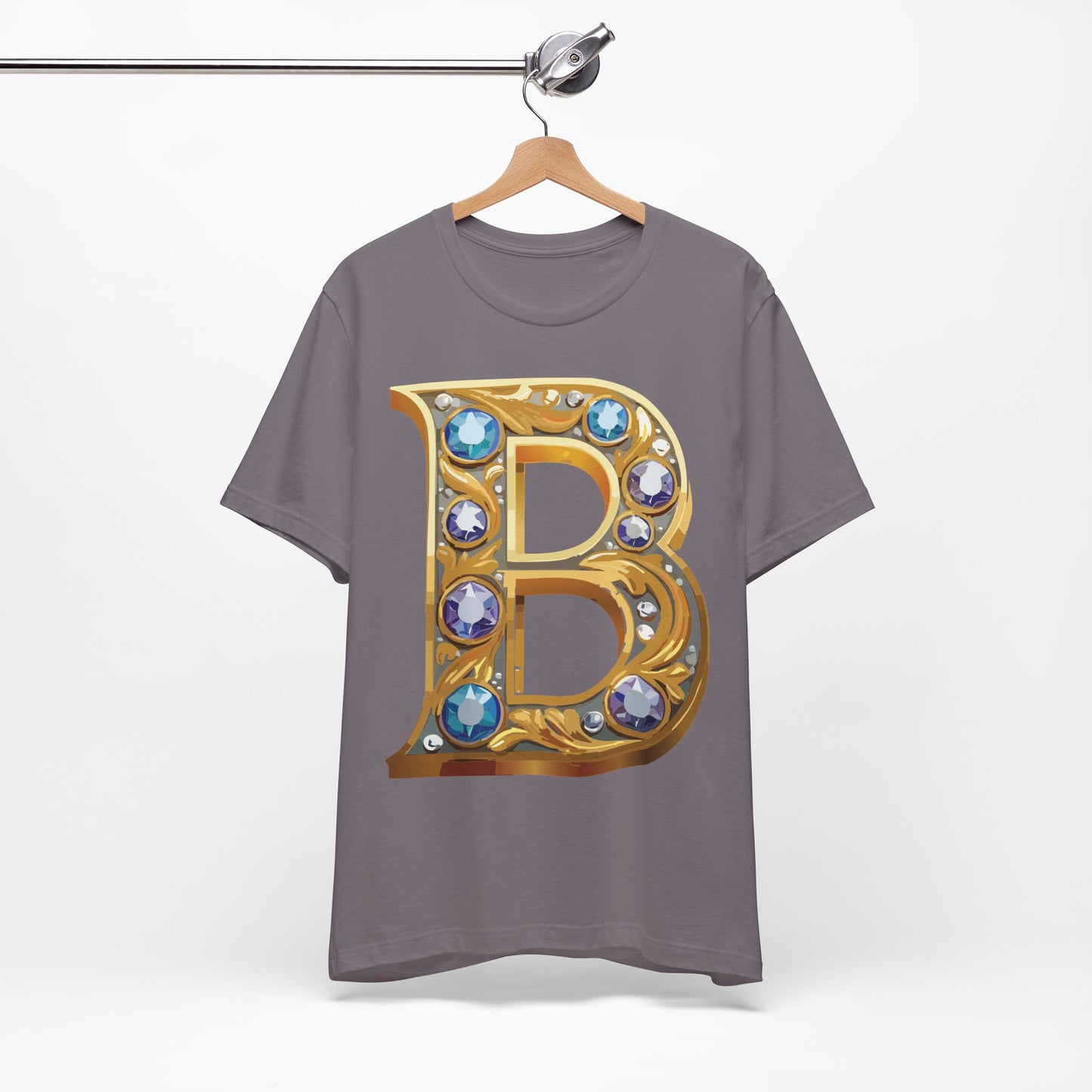 Letter Shirt, Shirt with Letters, Tee Shirt with Gold Letter, Shirt with Antique Letters