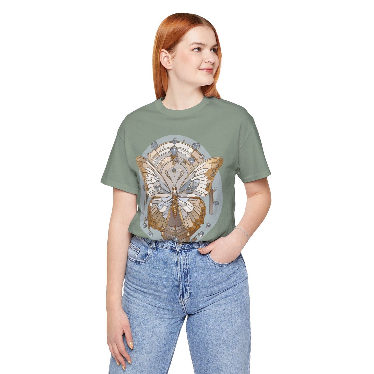 Butterfly Shirt, Shirt with Butterfly, Tee Shirt with Antique Butterfly