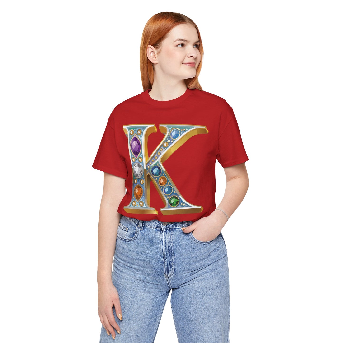 Letter Shirt, Shirt with Letters, Tee Shirt with Gold Letter, Shirt with Antique Letters