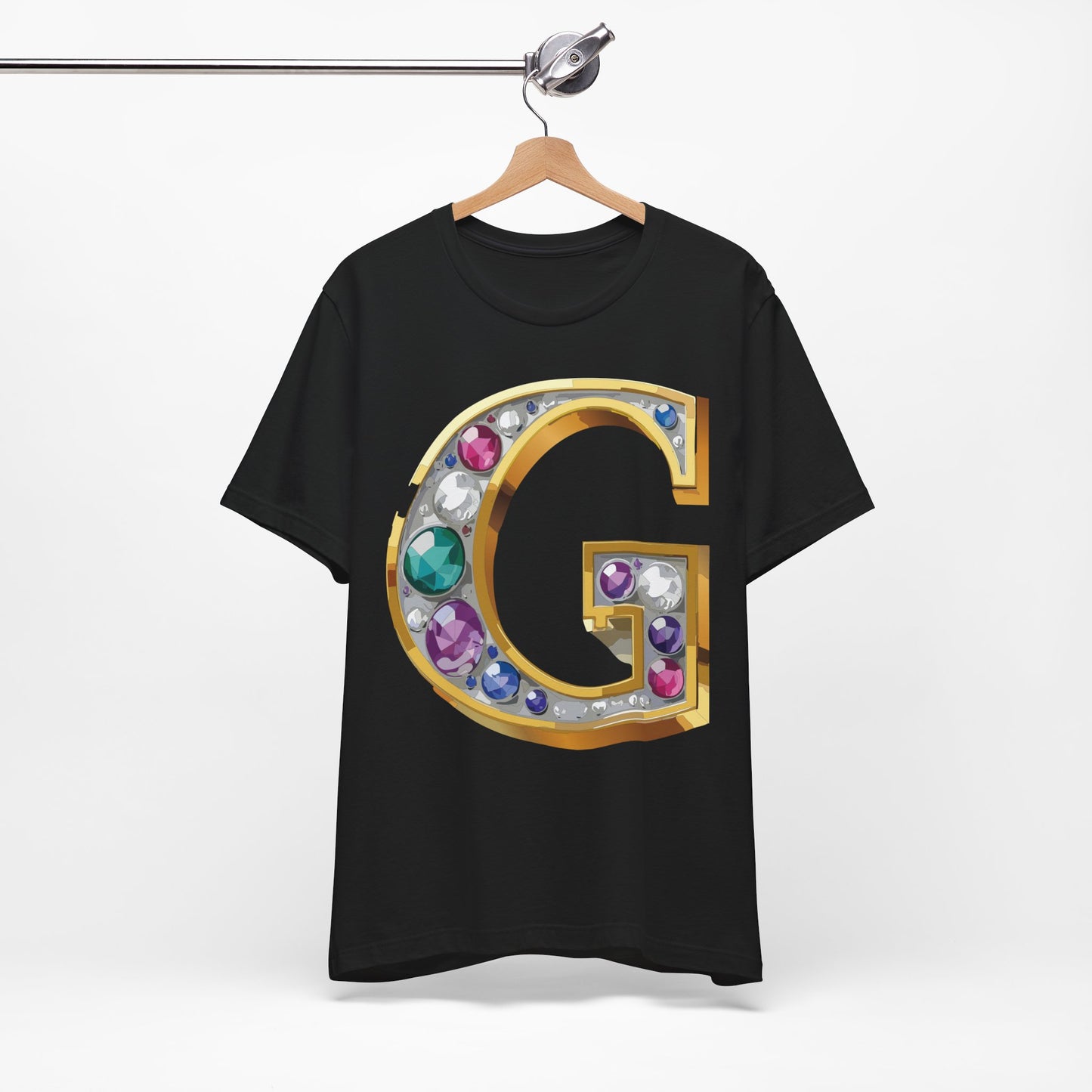Letter Shirt, Shirt with Letters, Tee Shirt with Gold Letter, Shirt with Antique Letters