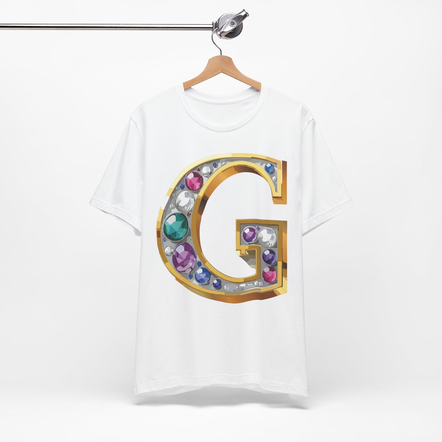 Letter Shirt, Shirt with Letters, Tee Shirt with Gold Letter, Shirt with Antique Letters