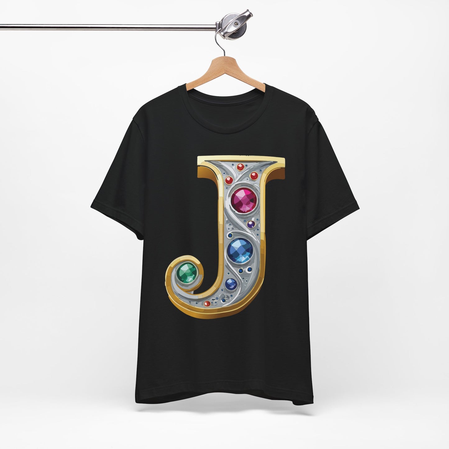 Letter Shirt, Shirt with Letters, Tee Shirt with Gold Letter, Shirt with Antique Letters