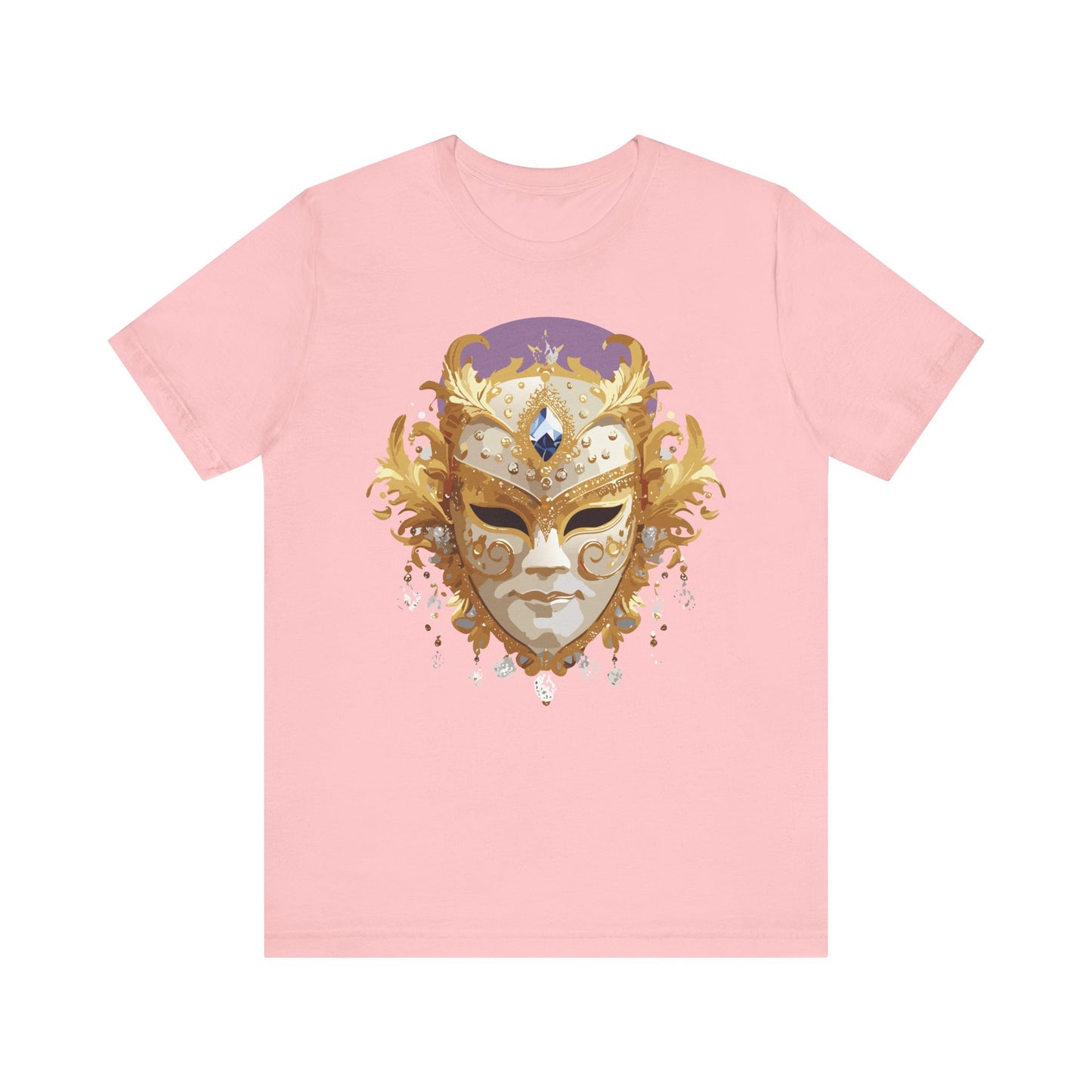 Mask Shirt, Shirt with Mask, Tee Shirt with Gold Face