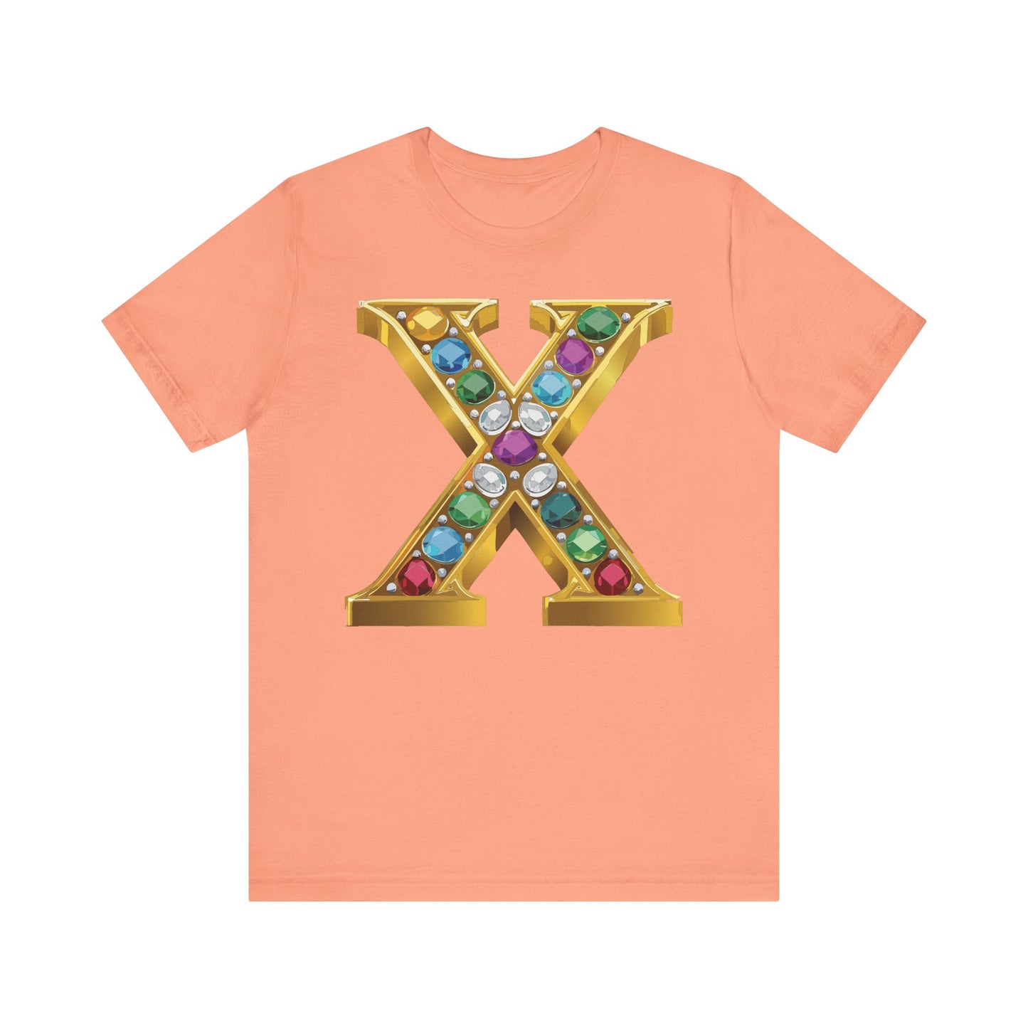 Letter Shirt, Shirt with Letters, Tee Shirt with Gold Letter, Shirt with Antique Letters