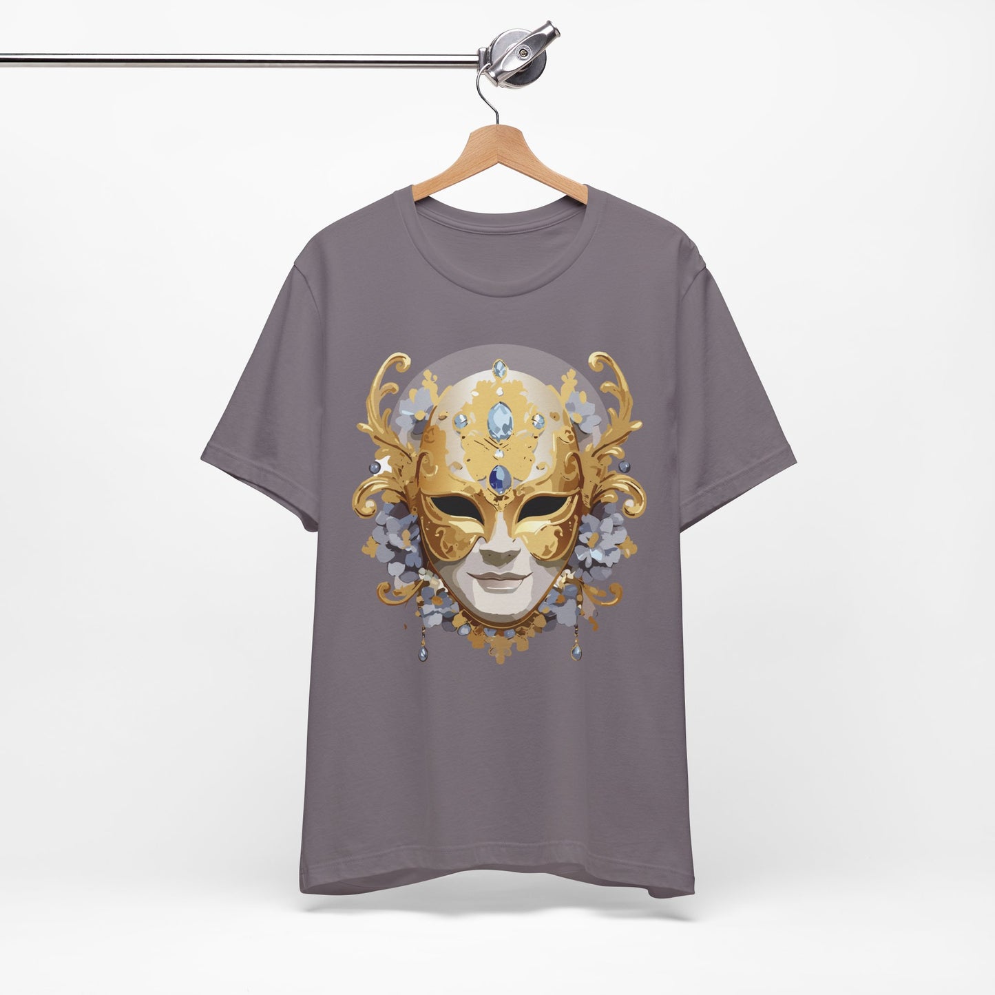 Mask Shirt, Shirt with Mask, Tee Shirt with Gold Face