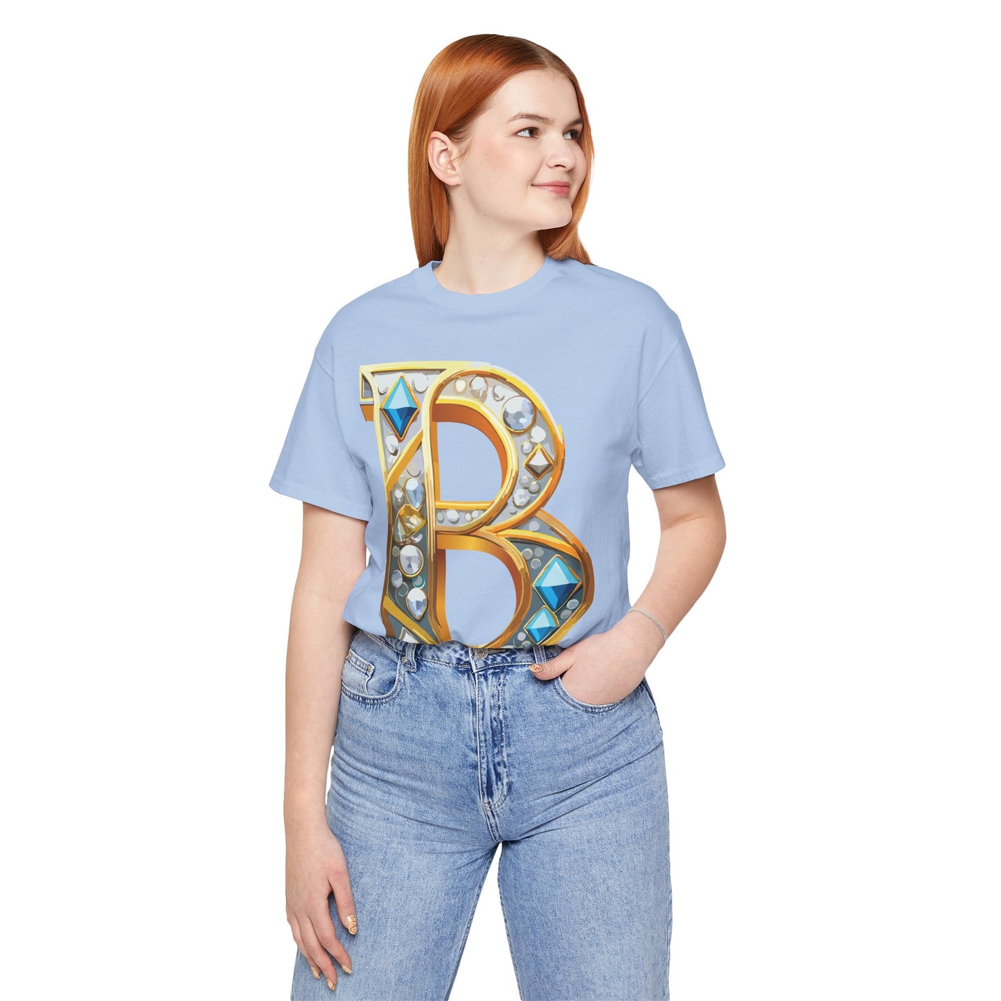 Letter Shirt, Shirt with Letters, Tee Shirt with Gold Letter, Shirt with Antique Letters