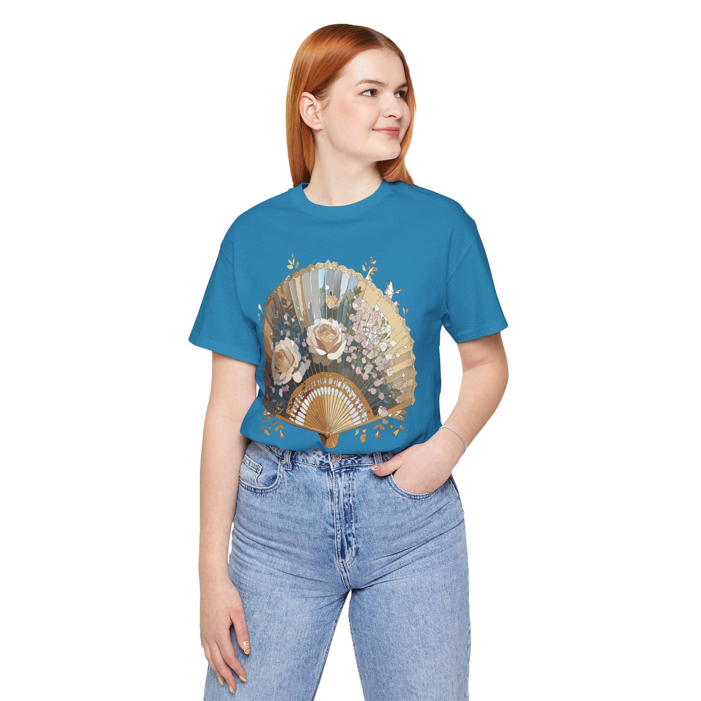 Fan shirt, Shirt with Fan, Tee Shirt with Gold Blower