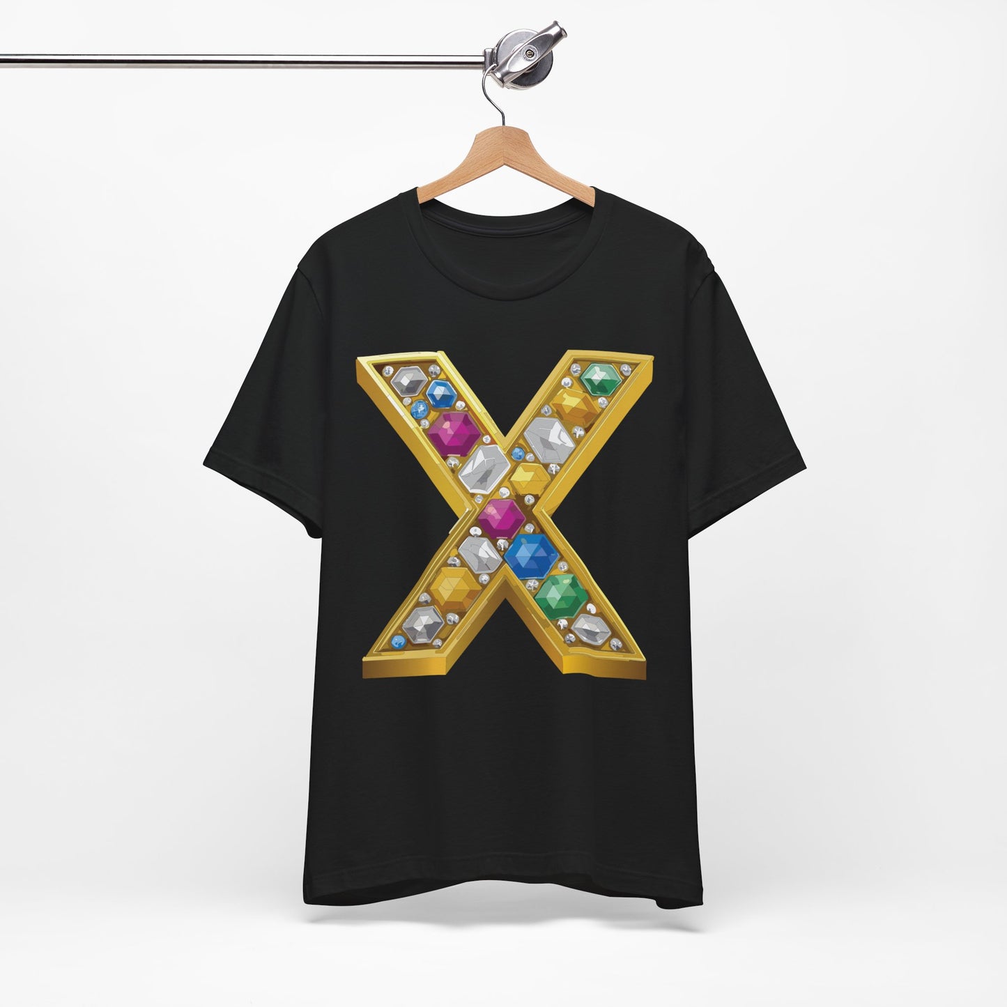 Letter Shirt, Shirt with Letters, Tee Shirt with Gold Letter, Shirt with Antique Letters