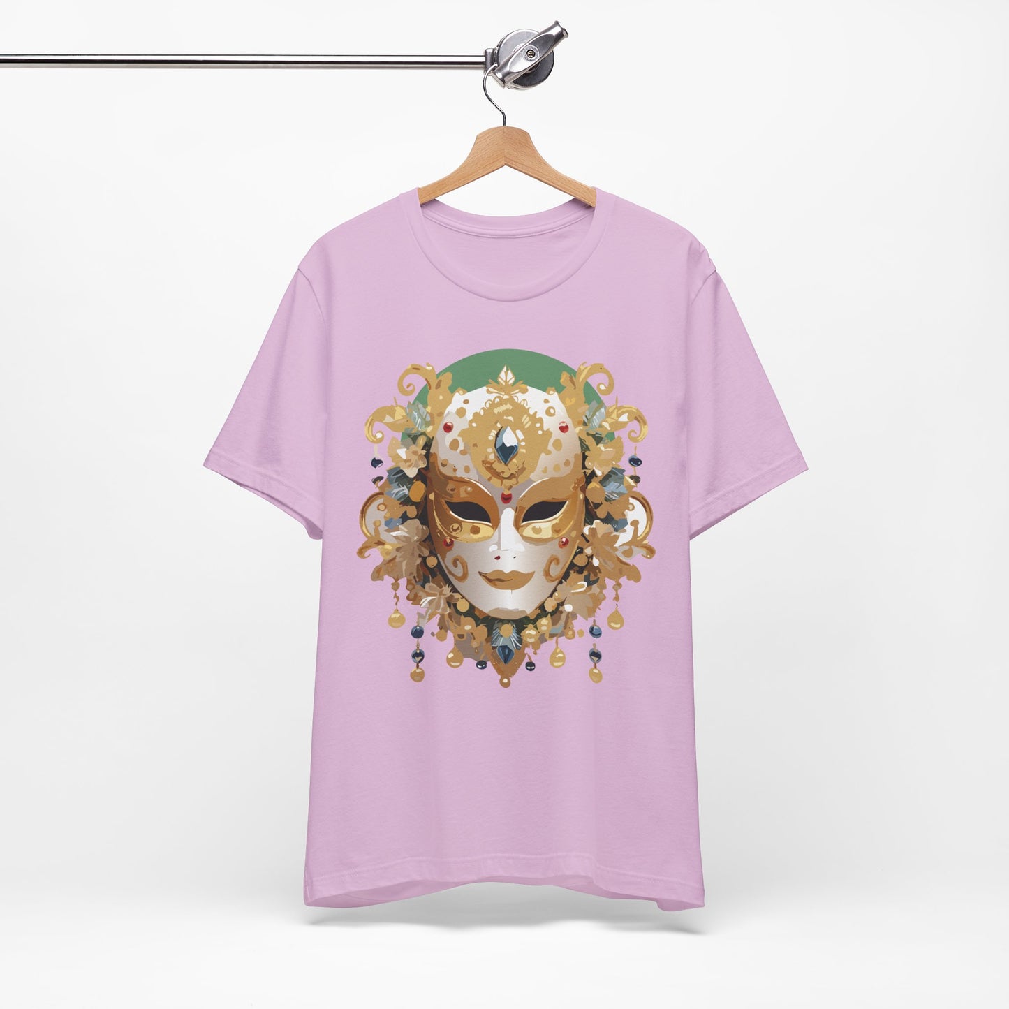 Mask Shirt, Shirt with Mask, Tee Shirt with Gold Face