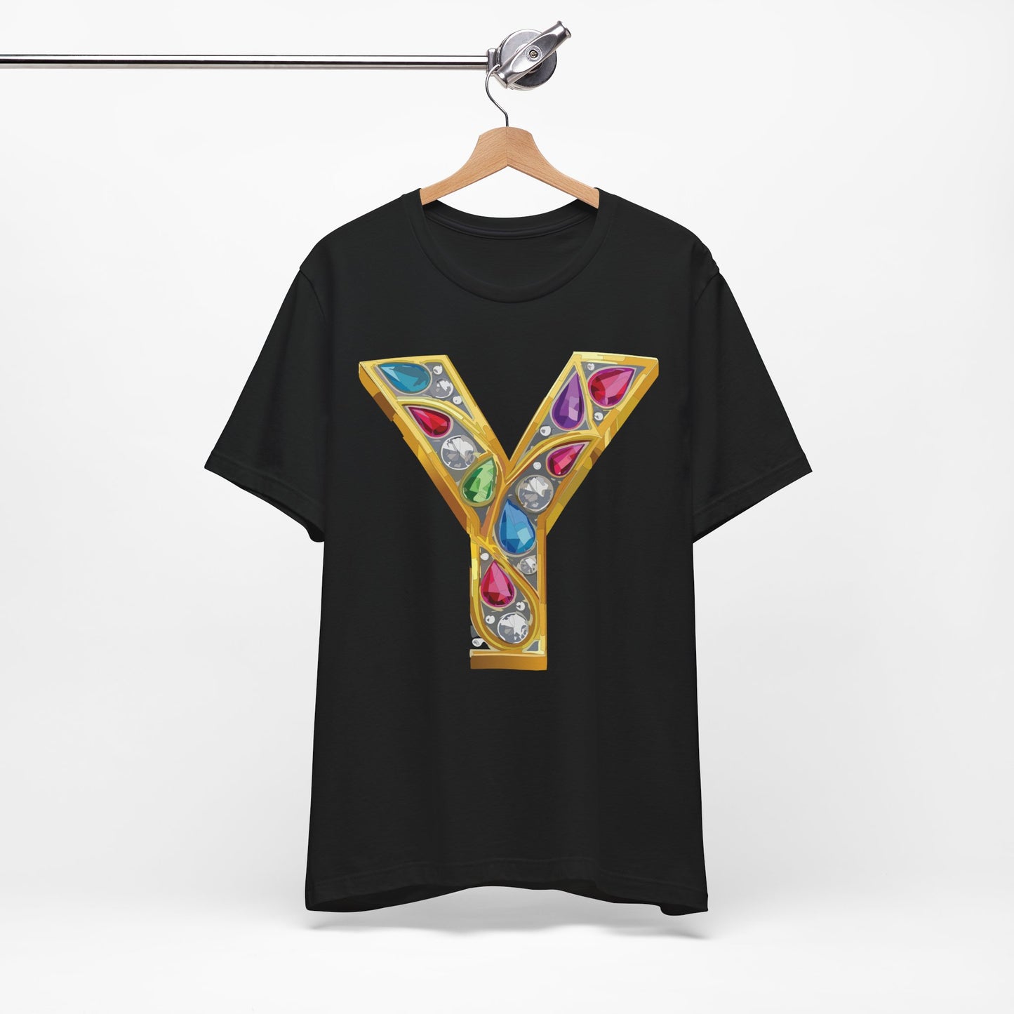 Letter Shirt, Shirt with Letters, Tee Shirt with Gold Letter, Shirt with Antique Letters