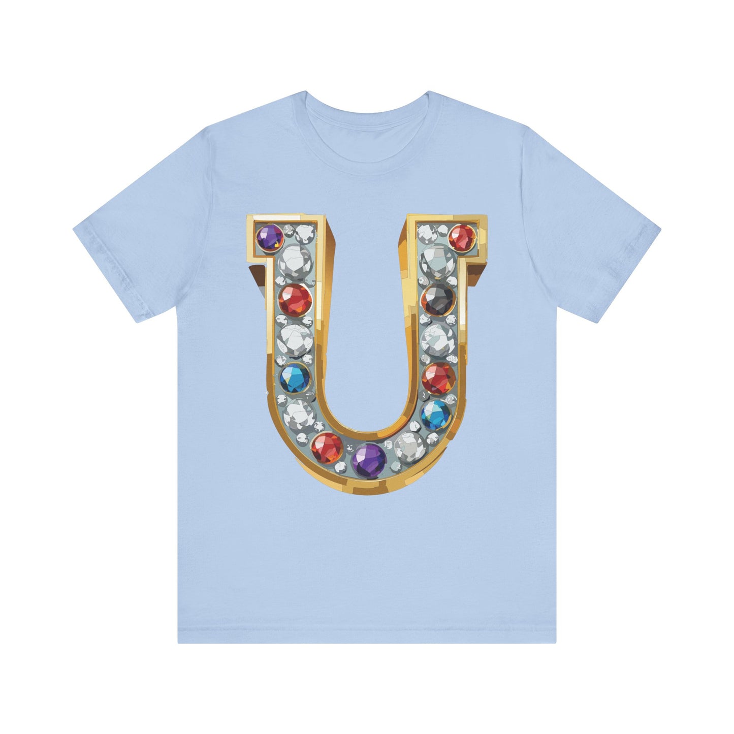 Letter Shirt, Shirt with Letters, Tee Shirt with Gold Letter, Shirt with Antique Letters