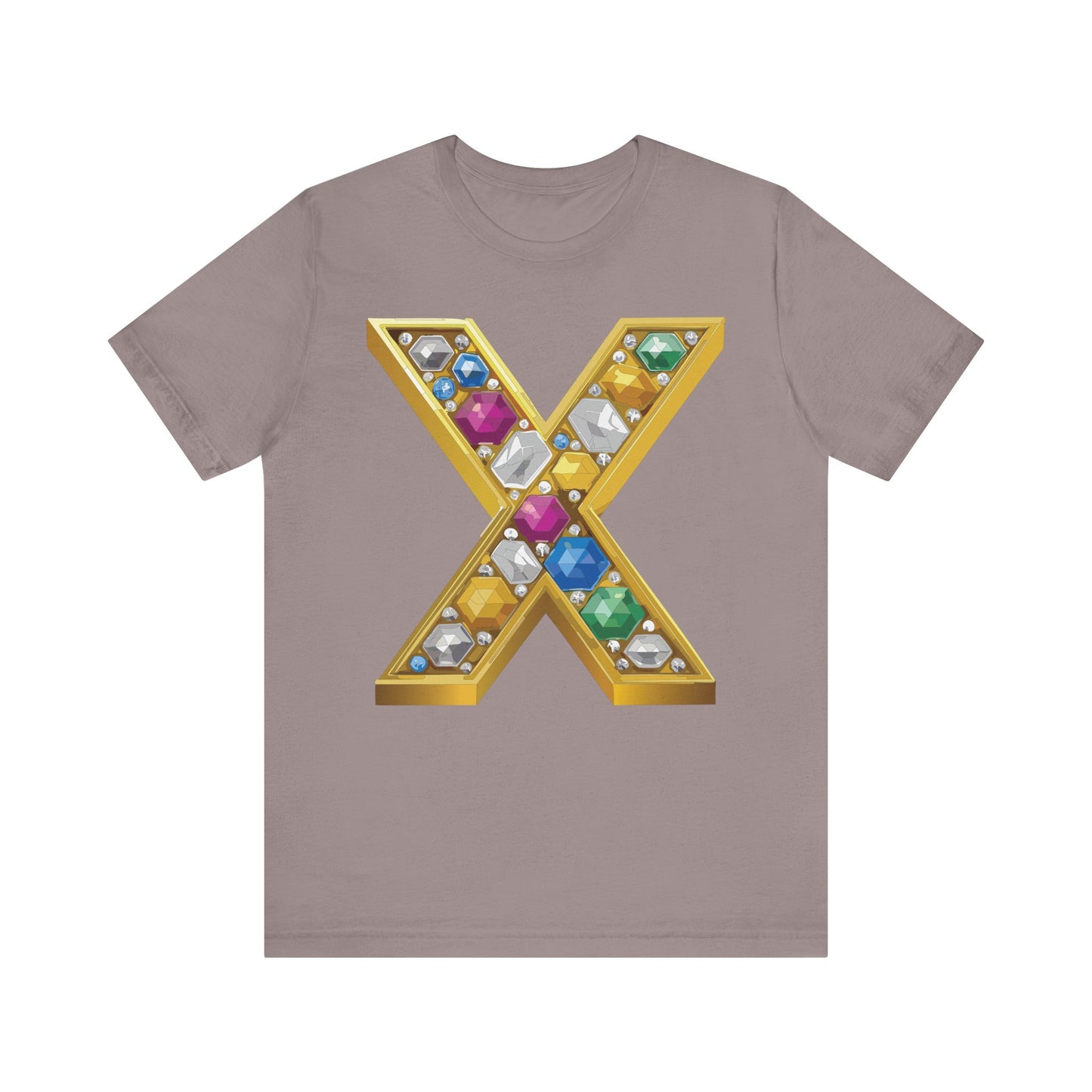 Letter Shirt, Shirt with Letters, Tee Shirt with Gold Letter, Shirt with Antique Letters