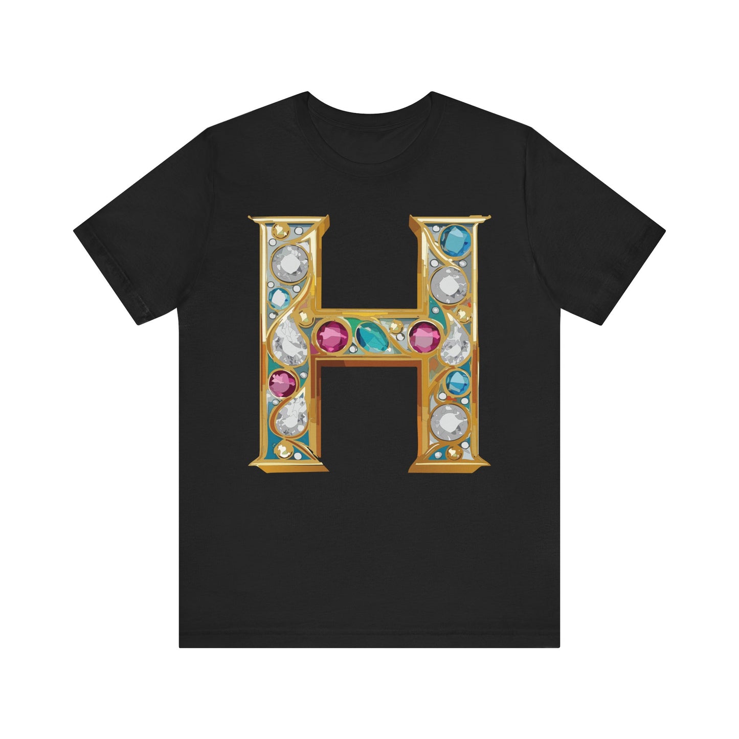 Letter Shirt, Shirt with Letters, Tee Shirt with Gold Letter, Shirt with Antique Letters