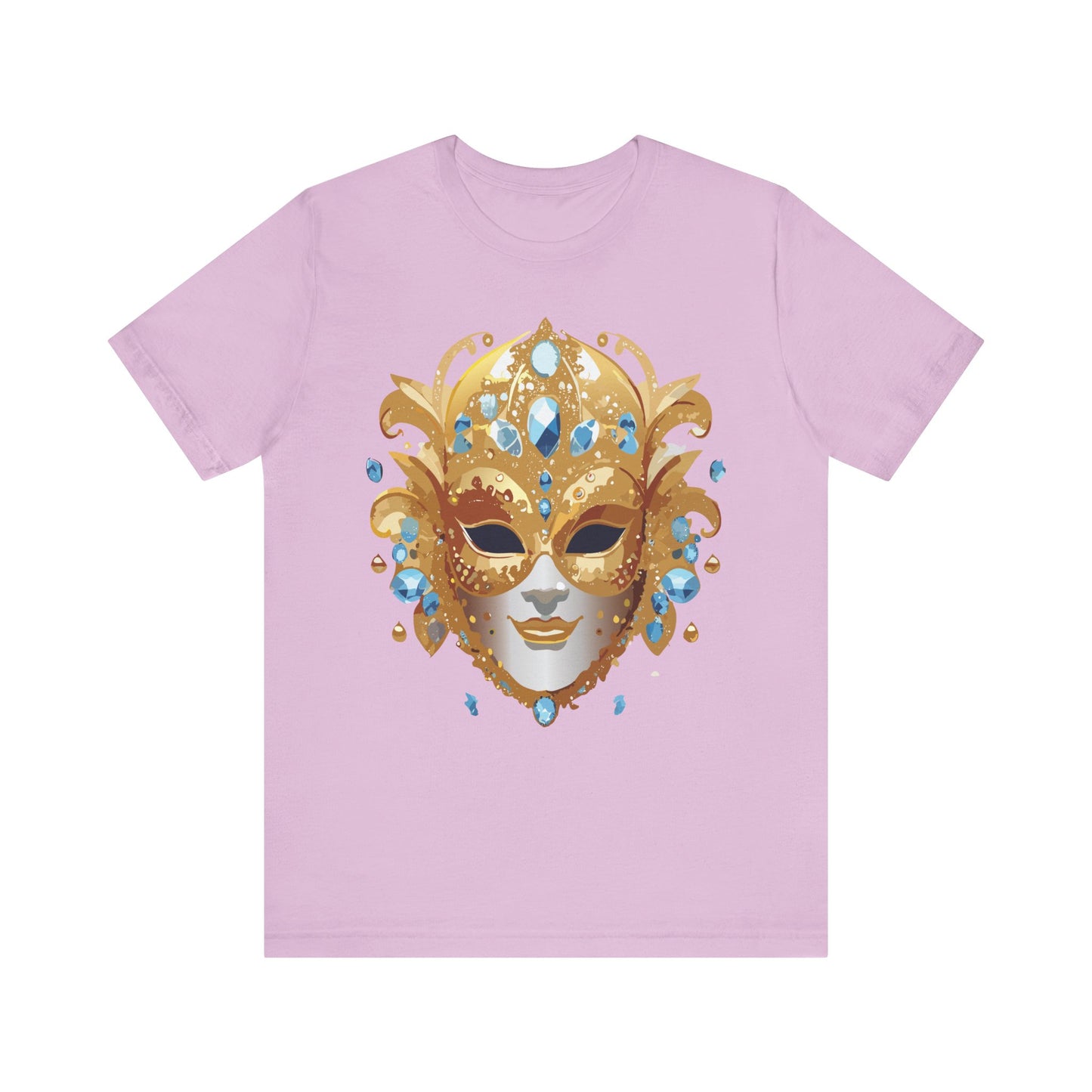 Mask Shirt, Shirt with Mask, Tee Shirt with Gold Face