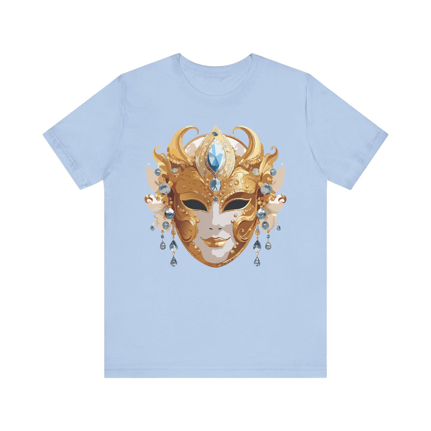 Mask Shirt, Shirt with Mask, Tee Shirt with Gold Face