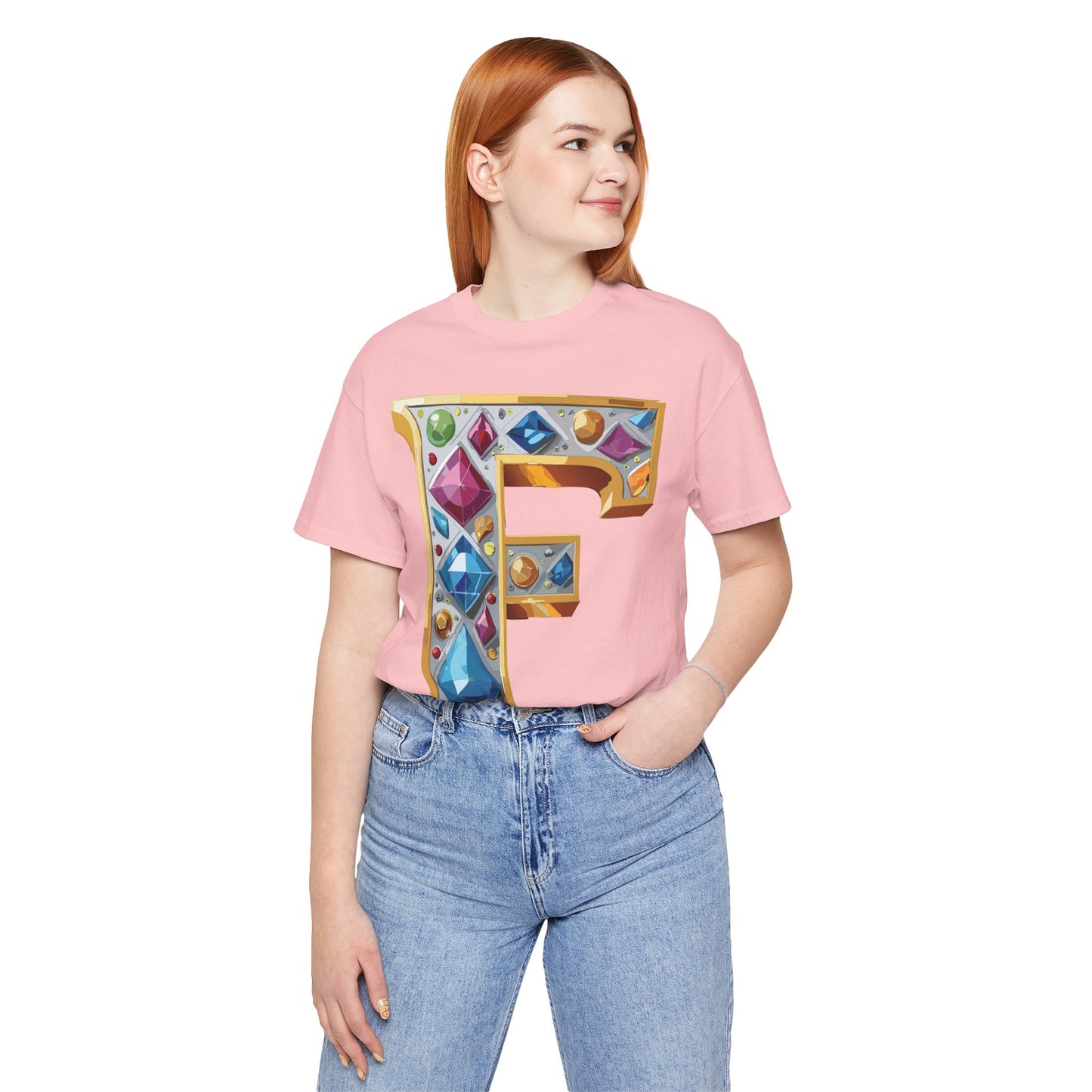 Letter Shirt, Shirt with Letters, Tee Shirt with Gold Letter, Shirt with Antique Letters