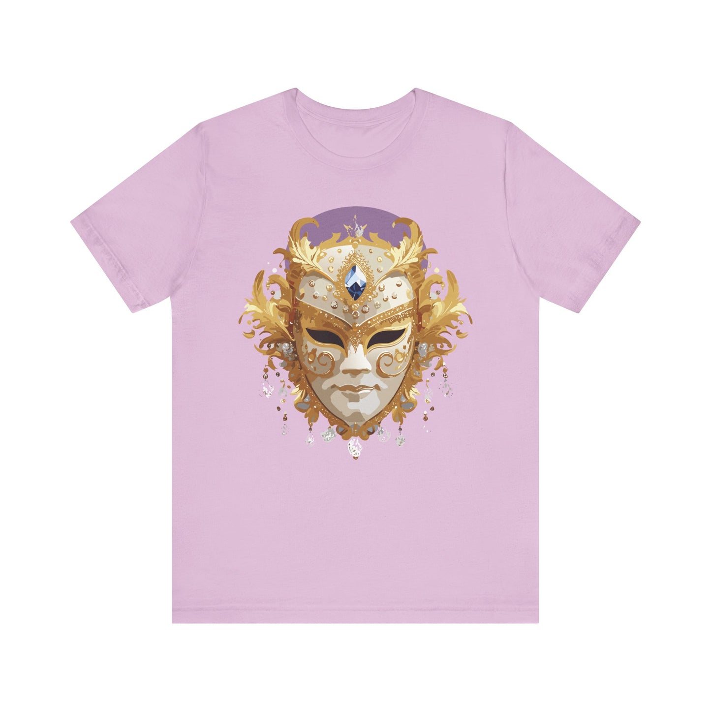 Mask Shirt, Shirt with Mask, Tee Shirt with Gold Face