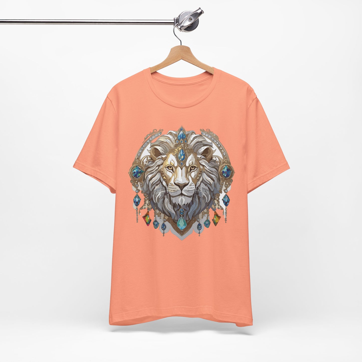 Animal Shirt, Shirt with Animal, Tee Shirt with Gold Animal Medal, Shirt with Antique Animal Medallion