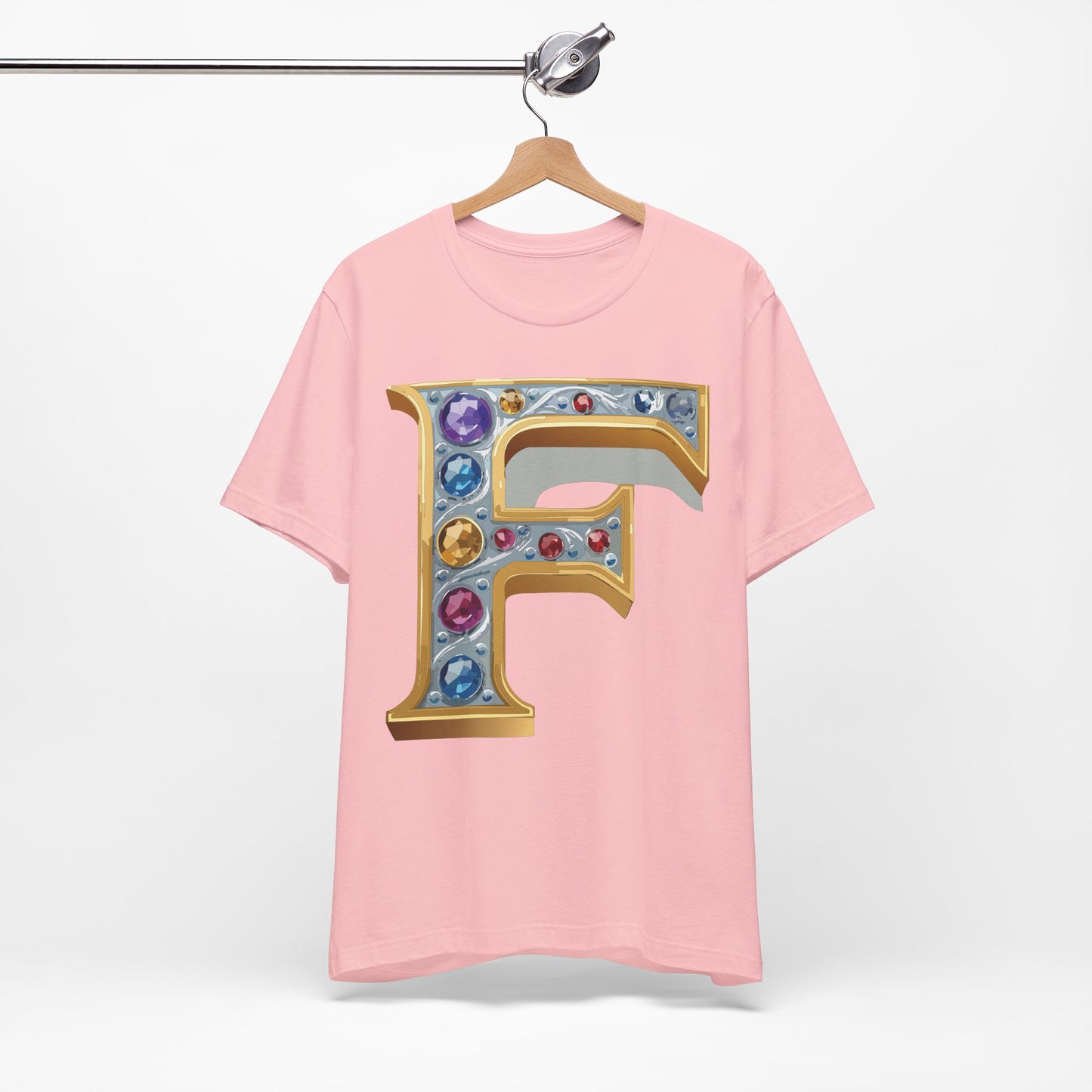 Letter Shirt, Shirt with Letters, Tee Shirt with Gold Letter, Shirt with Antique Letters