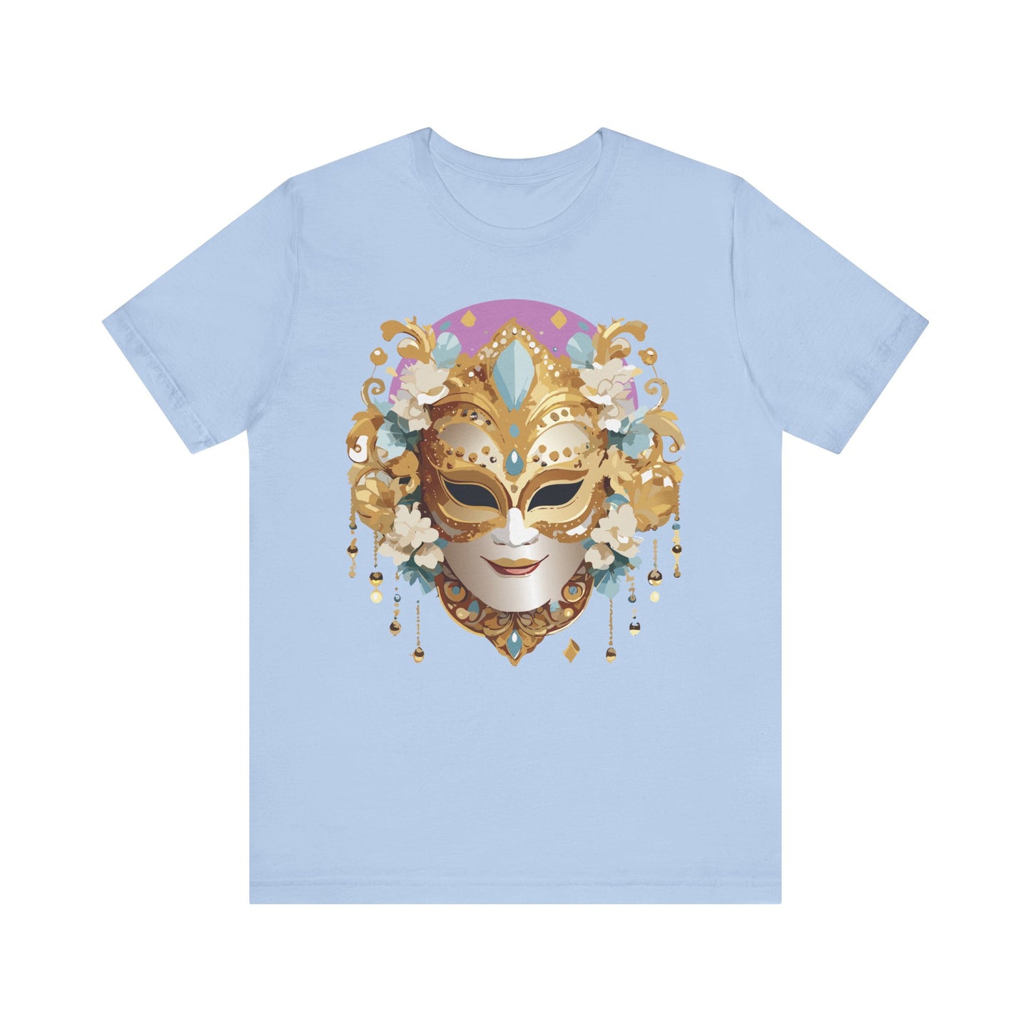 Mask Shirt, Shirt with Mask, Tee Shirt with Gold Face