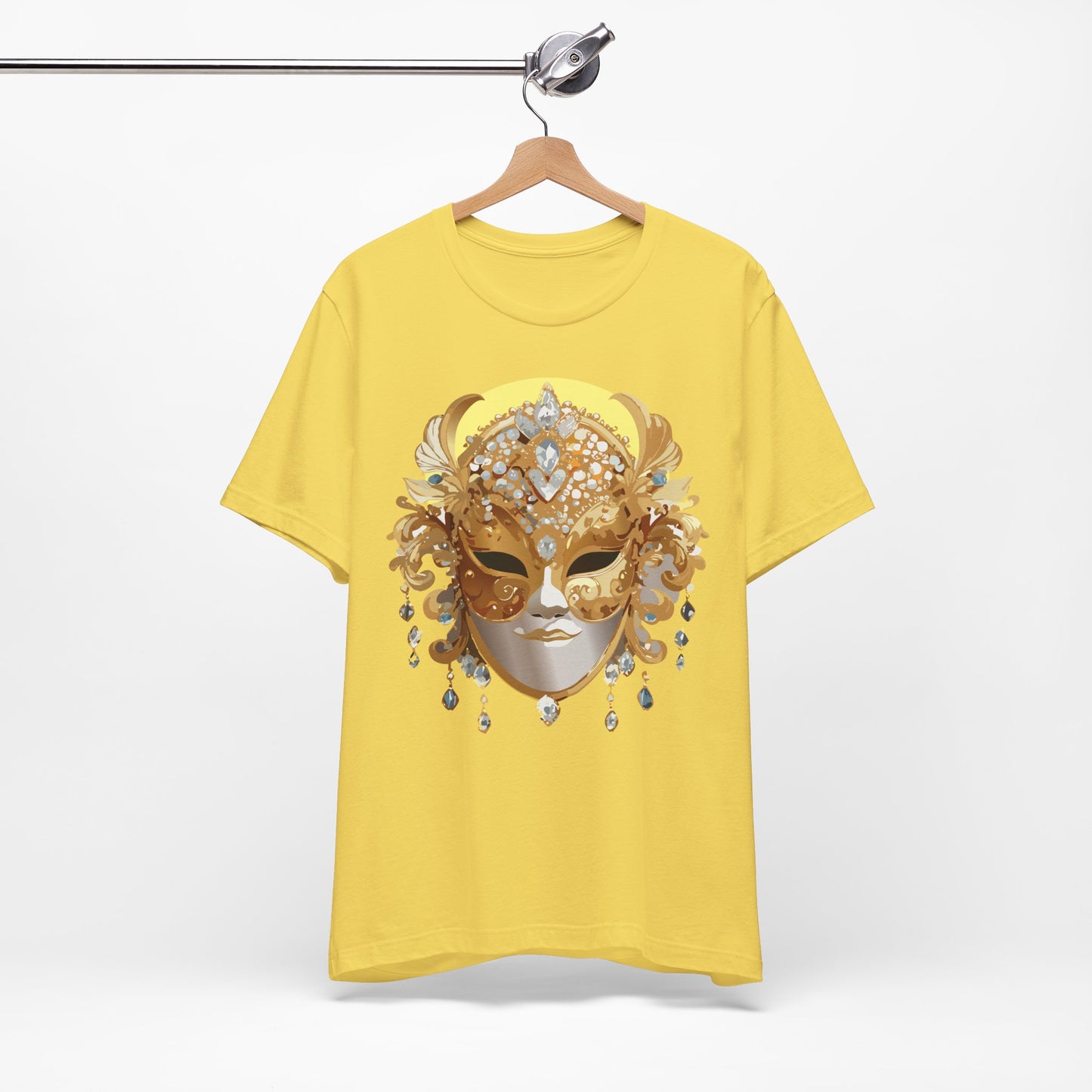 Mask Shirt, Shirt with Mask, Tee Shirt with Gold Face