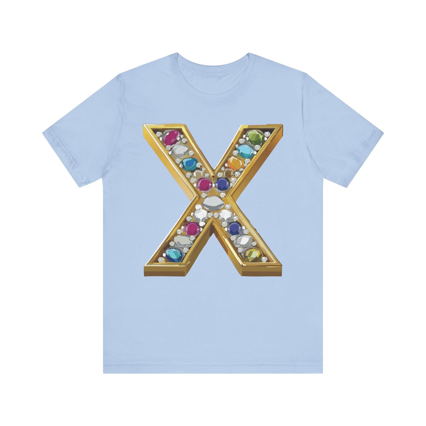 Letter Shirt, Shirt with Letters, Tee Shirt with Gold Letter, Shirt with Antique Letters