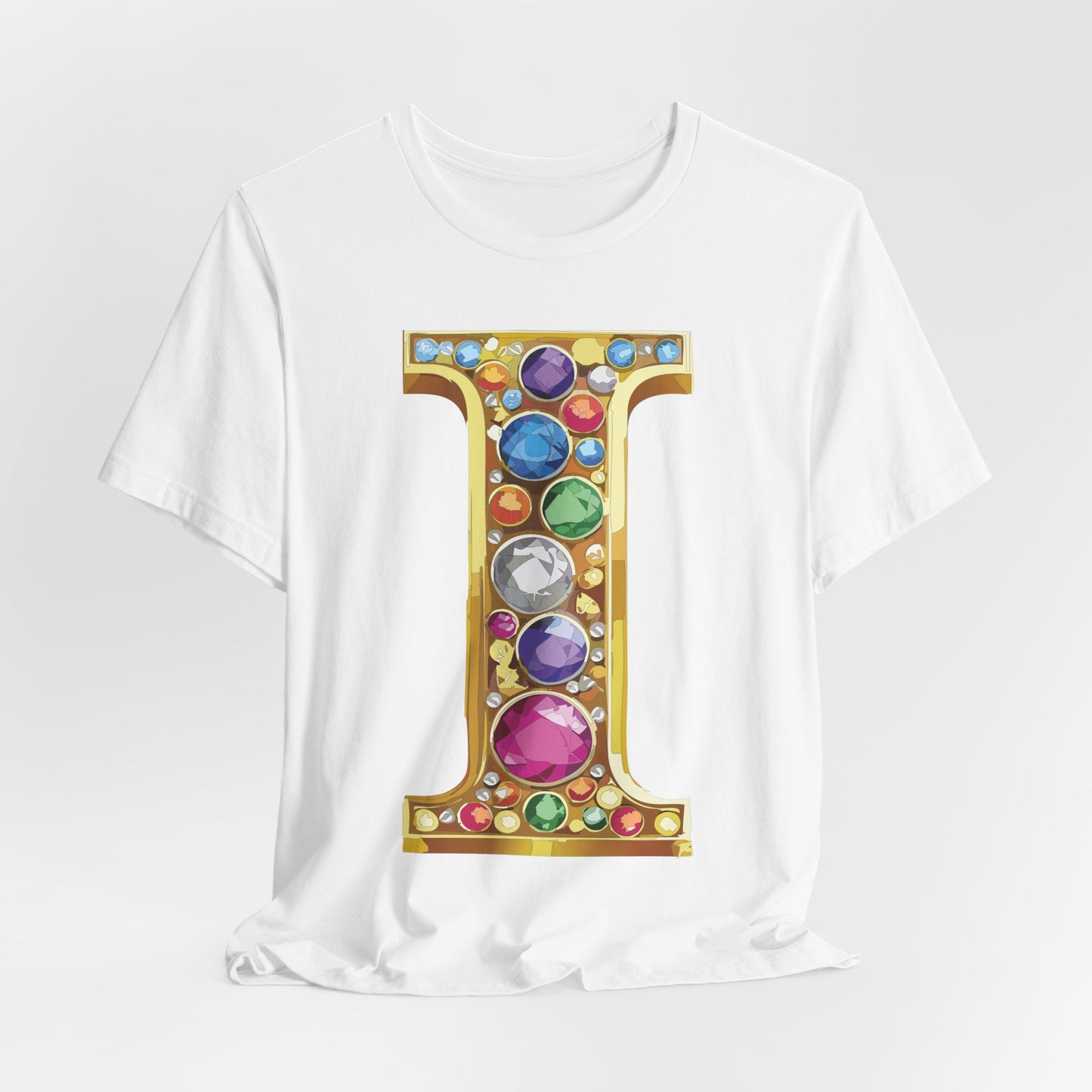 Letter Shirt, Shirt with Letters, Tee Shirt with Gold Letter, Shirt with Antique Letters