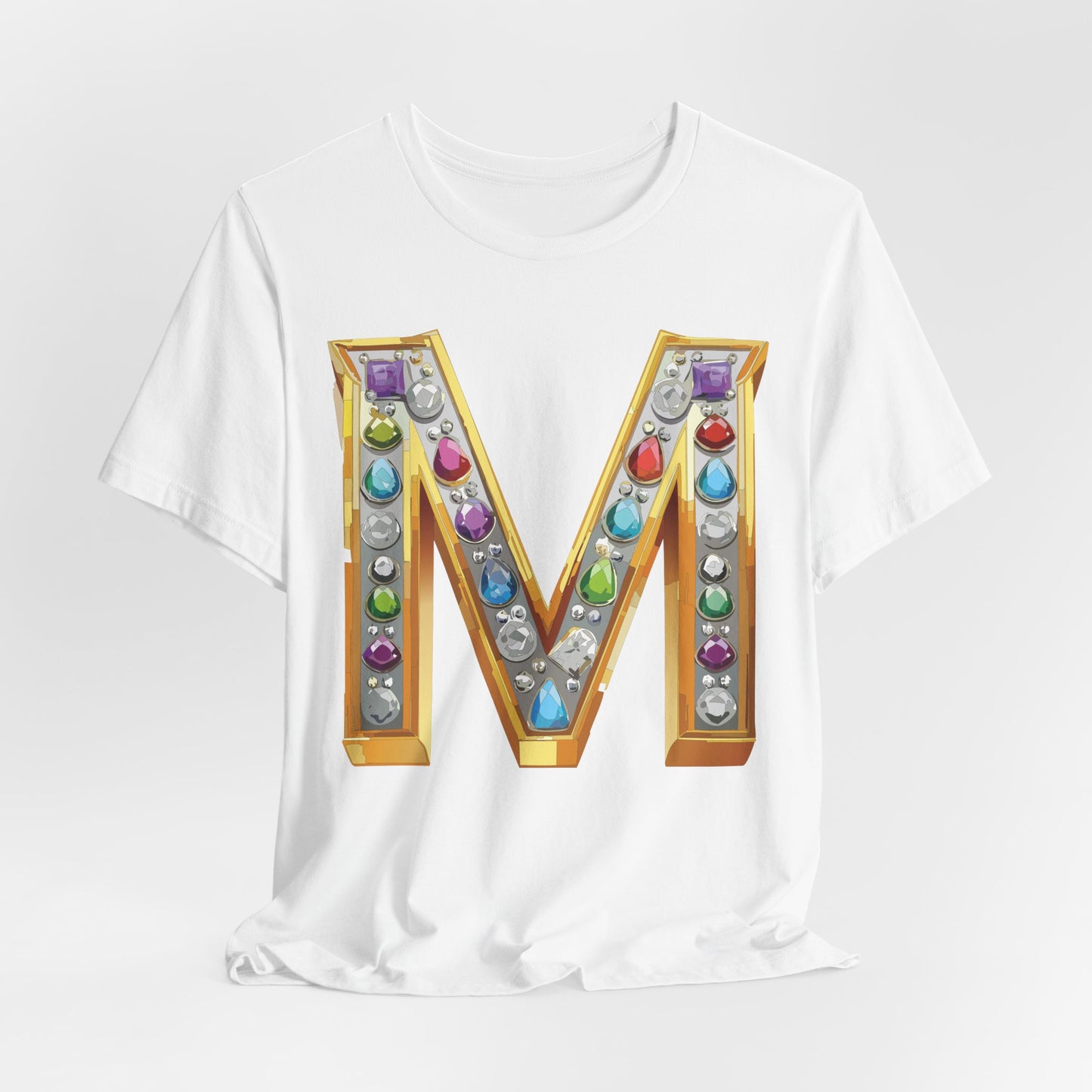 Letter Shirt, Shirt with Letters, Tee Shirt with Gold Letter, Shirt with Antique Letters