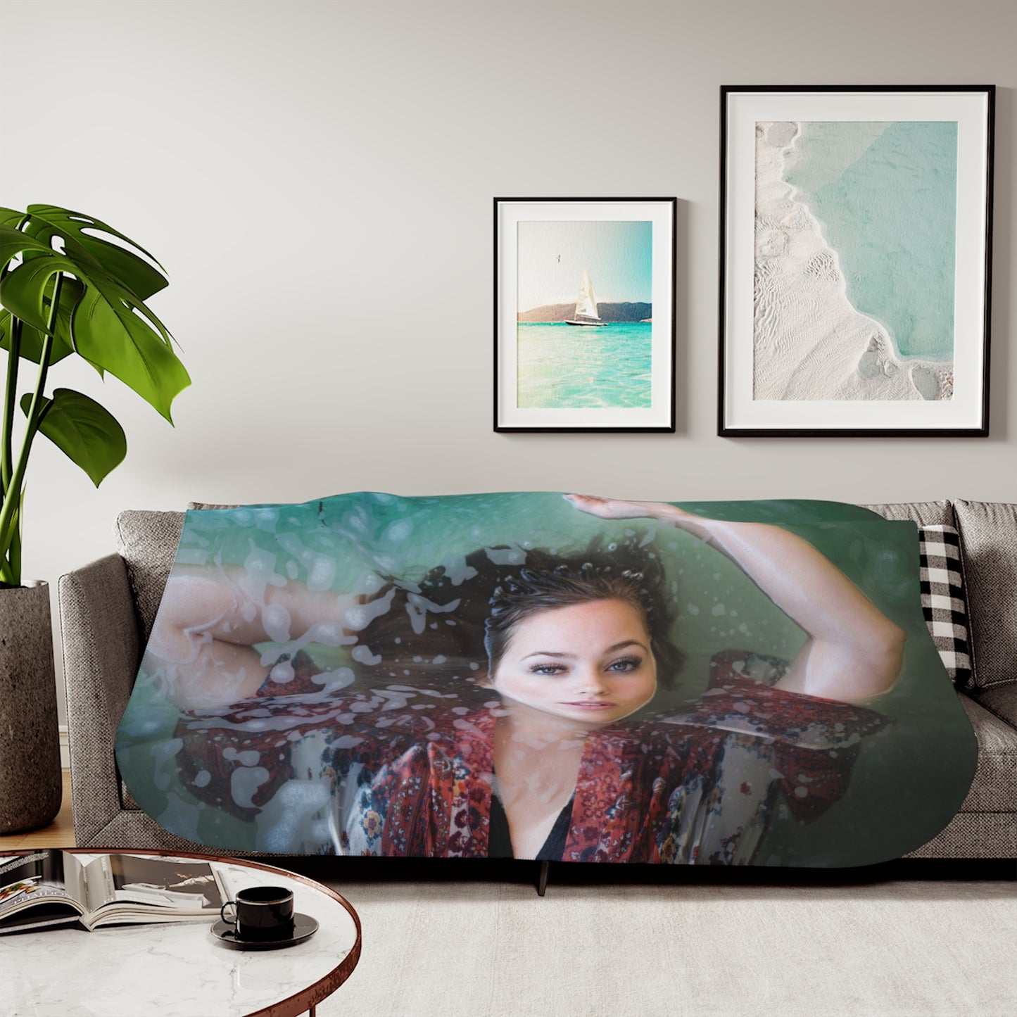 Blanket with Beautiful Woman