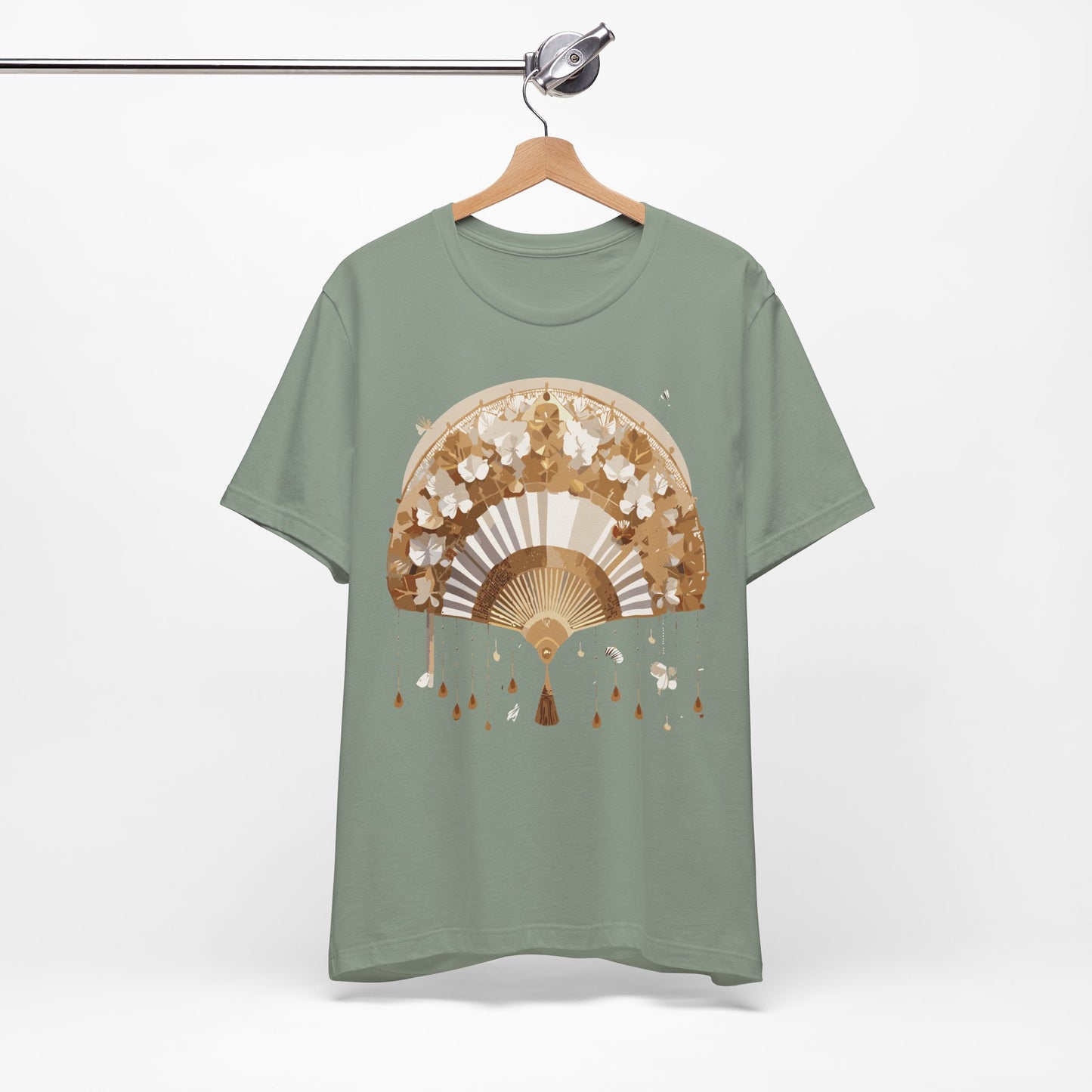 Fan shirt, Shirt with Fan, Tee Shirt with Gold Blower