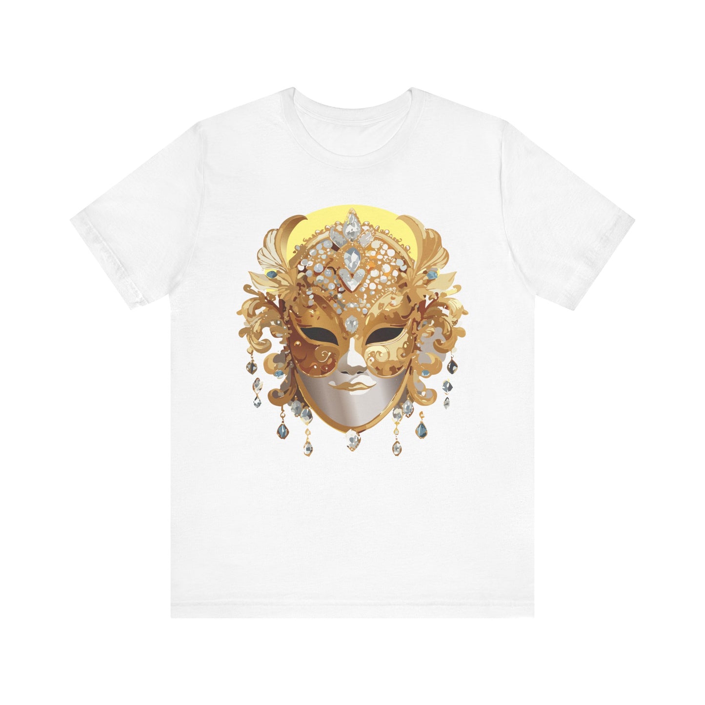 Mask Shirt, Shirt with Mask, Tee Shirt with Gold Face