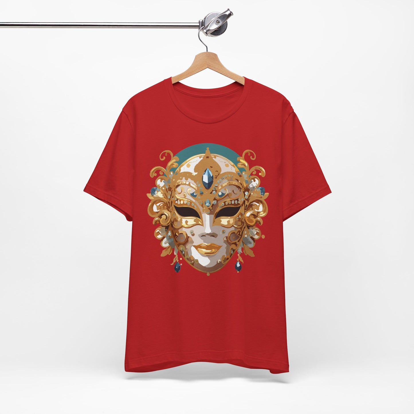 Mask Shirt, Shirt with Mask, Tee Shirt with Gold Face
