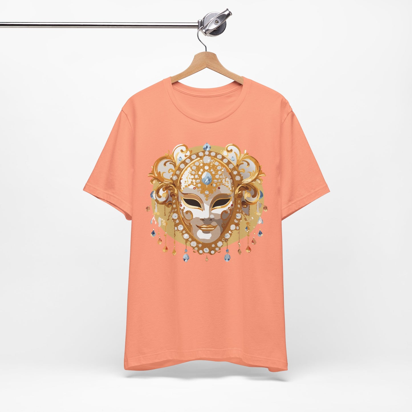 Mask Shirt, Shirt with Mask, Tee Shirt with Gold Face
