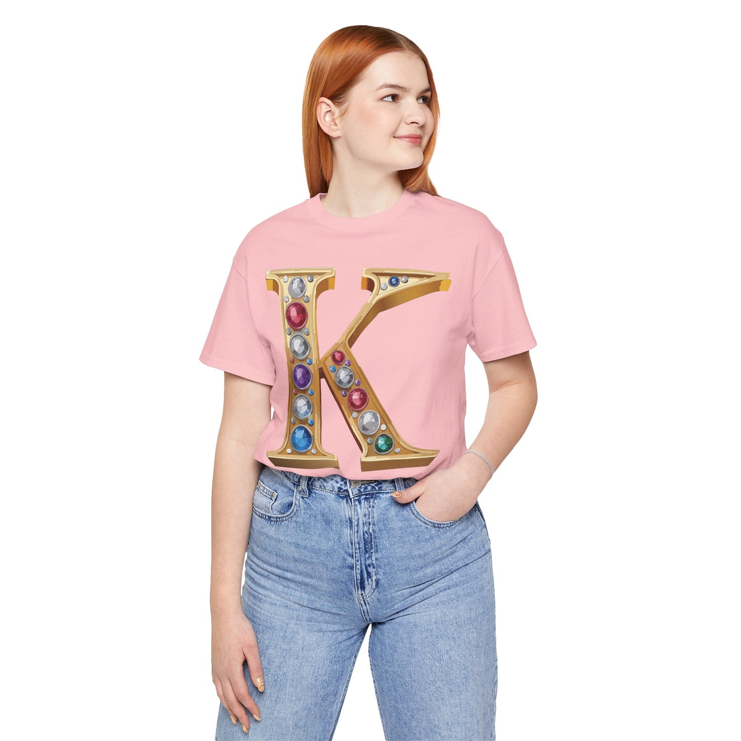 Letter Shirt, Shirt with Letters, Tee Shirt with Gold Letter, Shirt with Antique Letters
