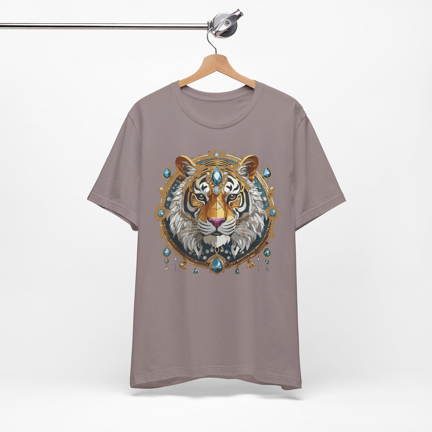 Animal Shirt, Shirt with Animal, Tee Shirt with Gold Animal Medal, Shirt with Antique Animal Medallion
