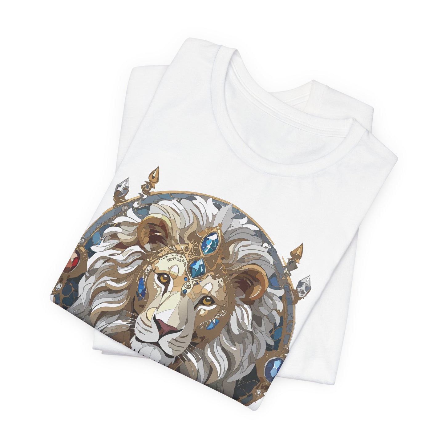 Animal Shirt, Shirt with Animal, Tee Shirt with Gold Animal Medal, Shirt with Antique Animal Medallion