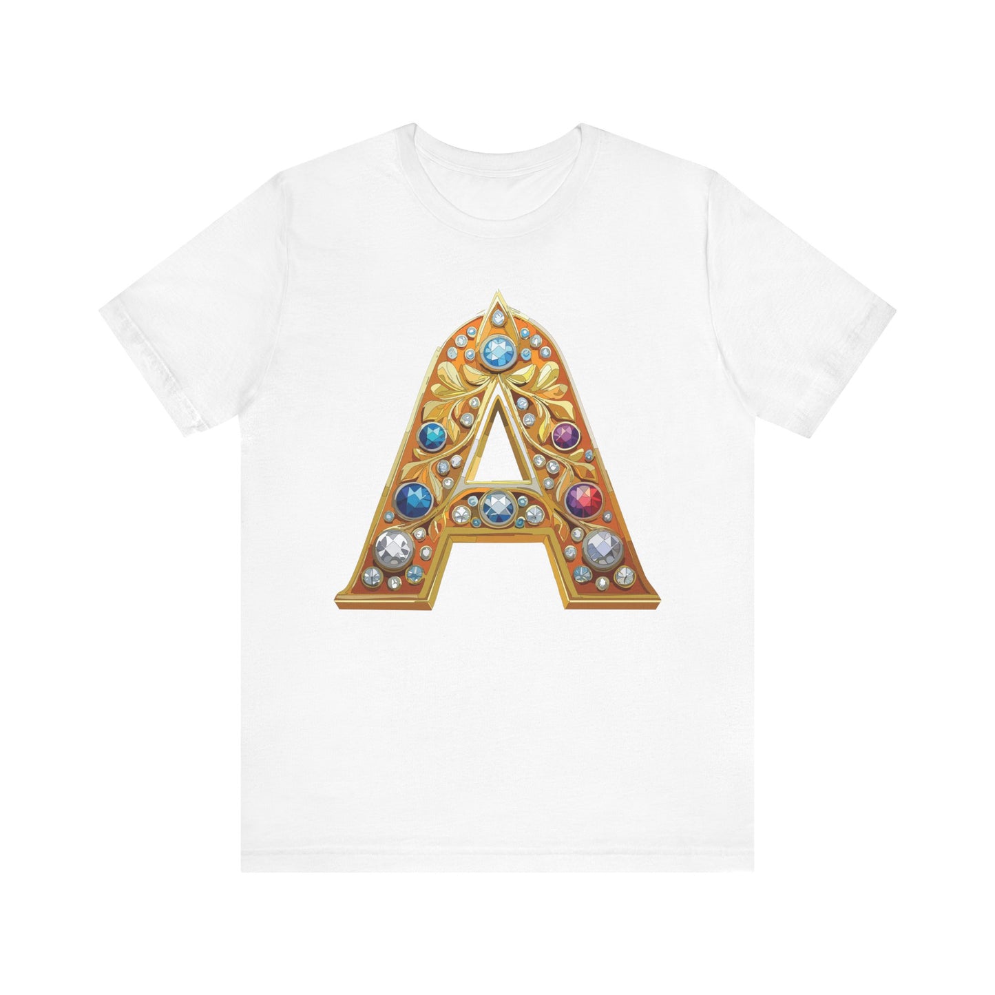 Letter Shirt, Shirt with Letters, Tee Shirt with Gold Letter, Shirt with Antique Letters