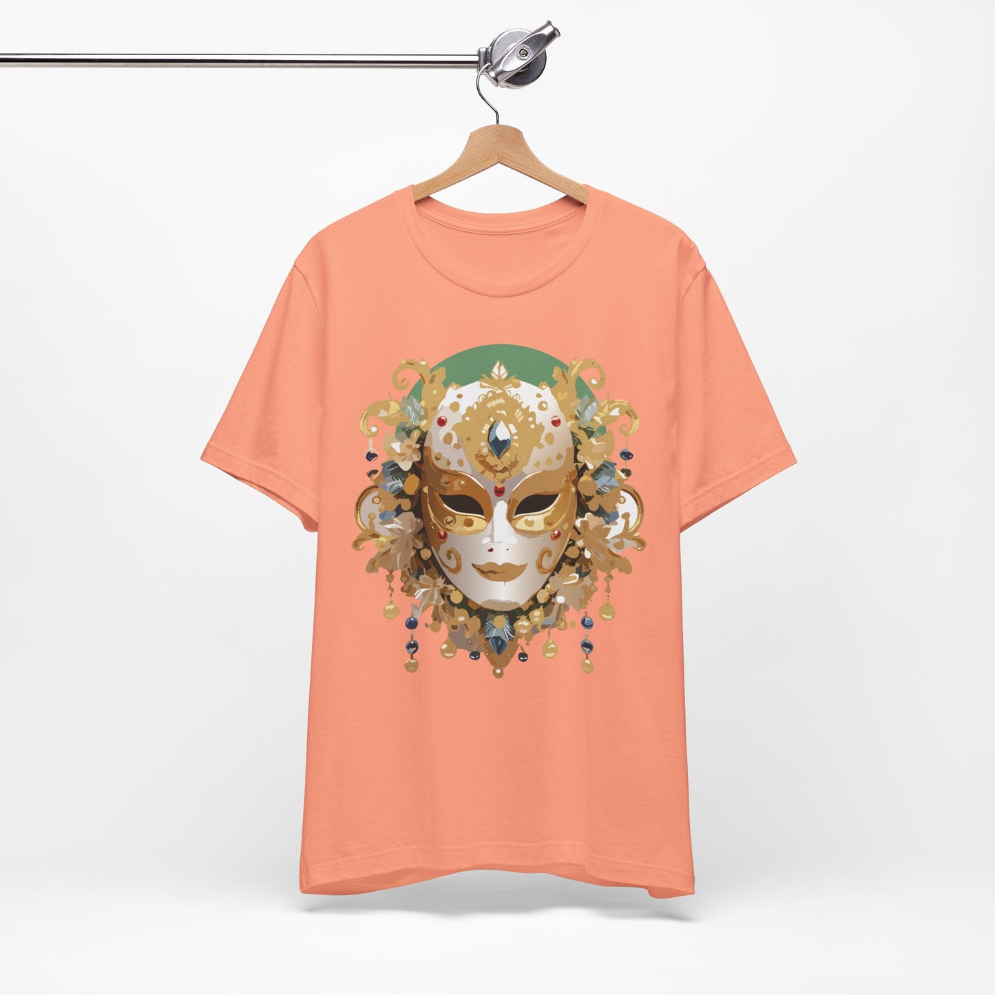 Mask Shirt, Shirt with Mask, Tee Shirt with Gold Face