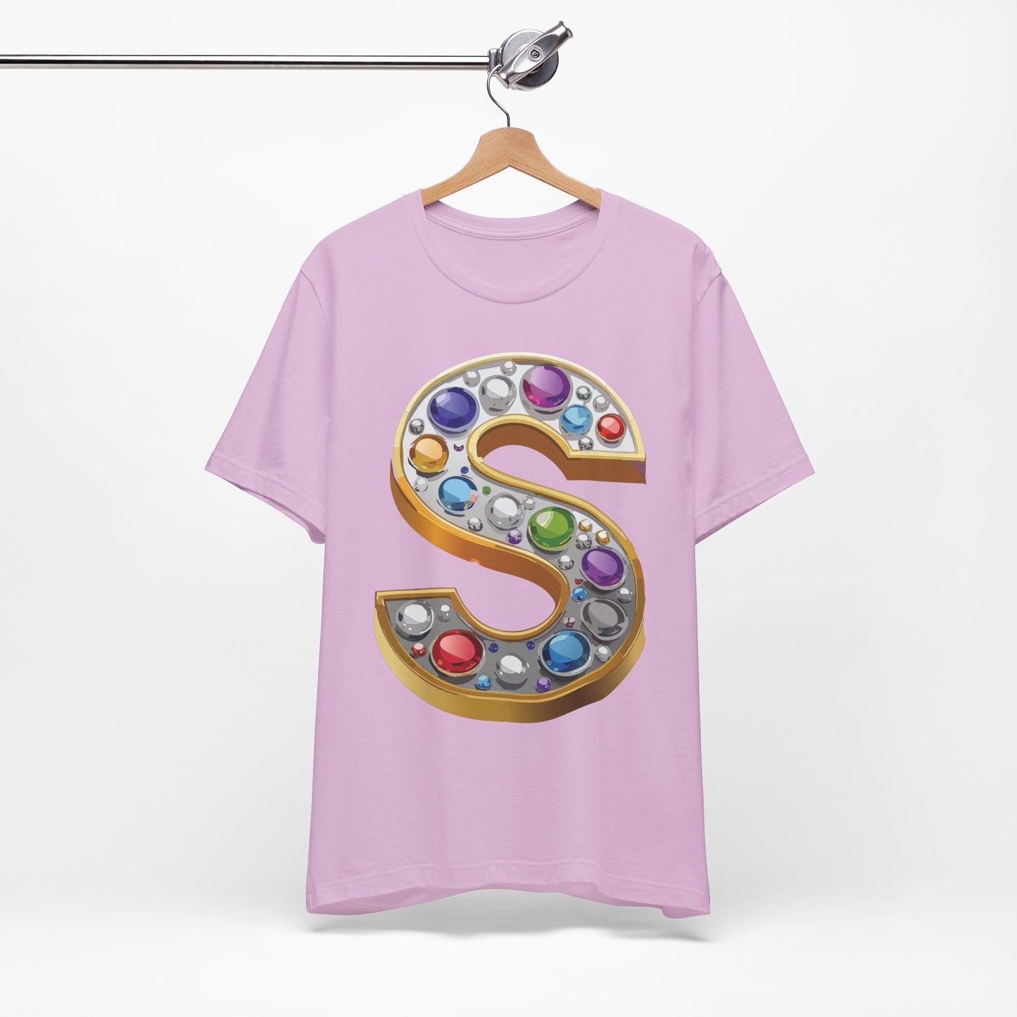Letter Shirt, Shirt with Letters, Tee Shirt with Gold Letter, Shirt with Antique Letters