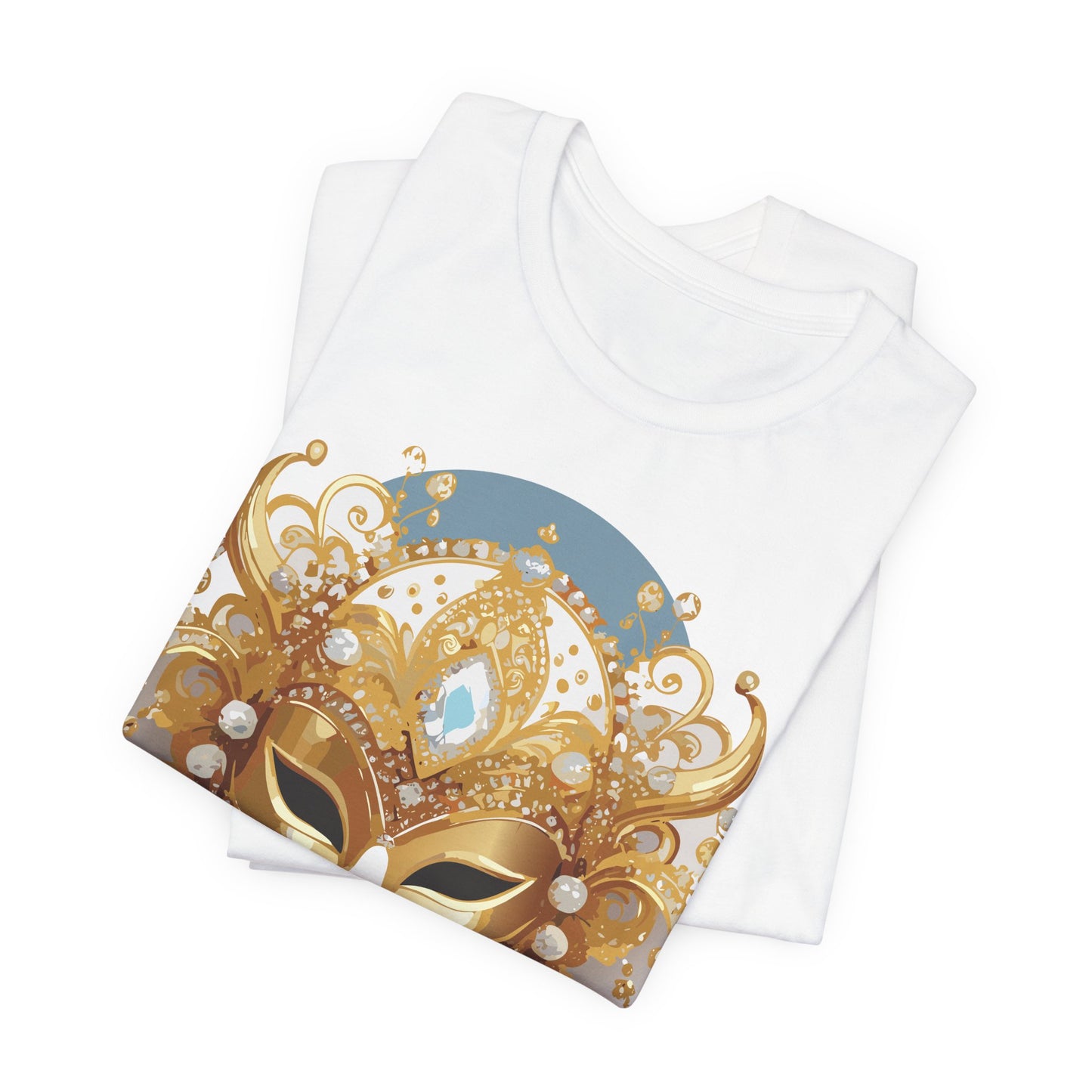 Mask Shirt, Shirt with Mask, Tee Shirt with Gold Face