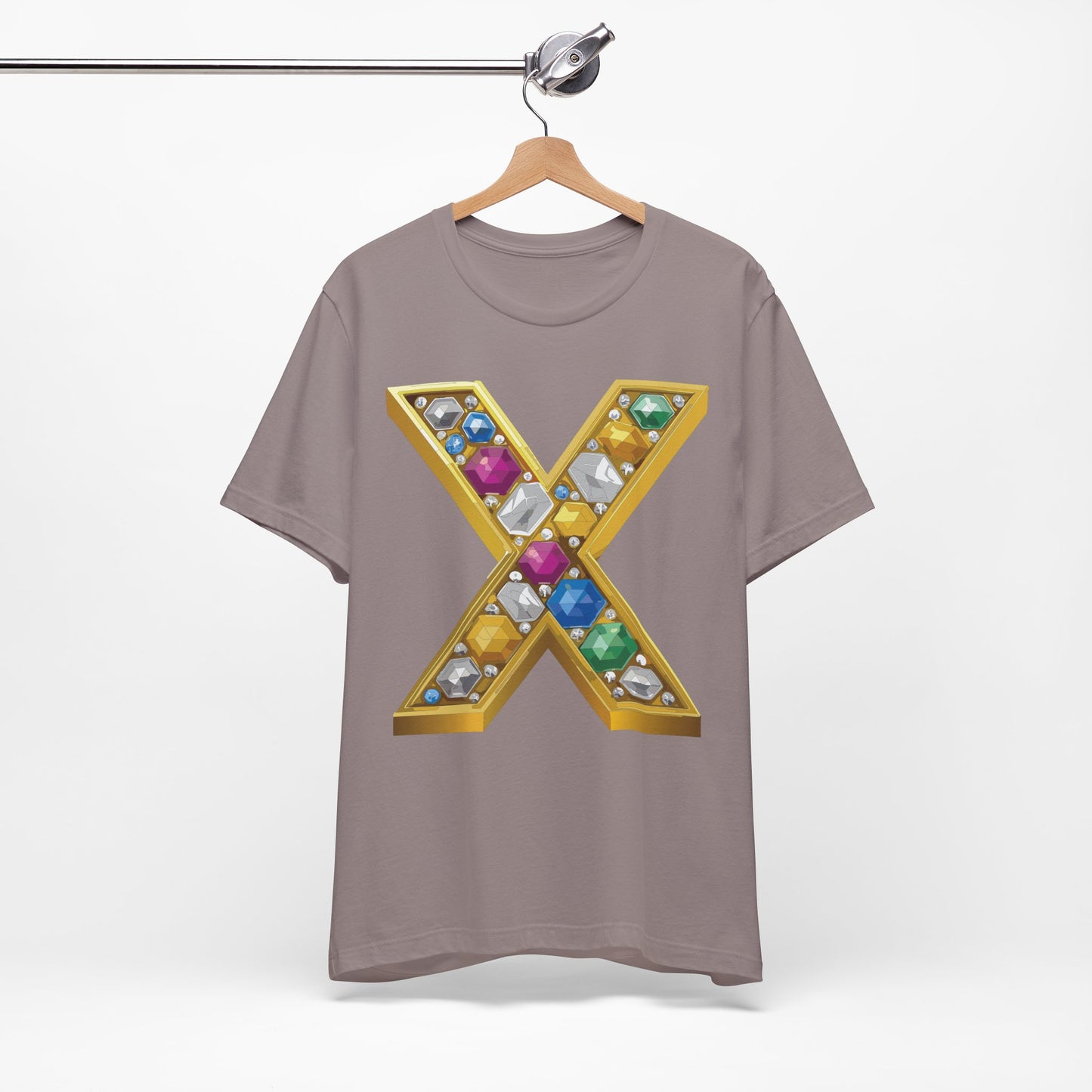 Letter Shirt, Shirt with Letters, Tee Shirt with Gold Letter, Shirt with Antique Letters
