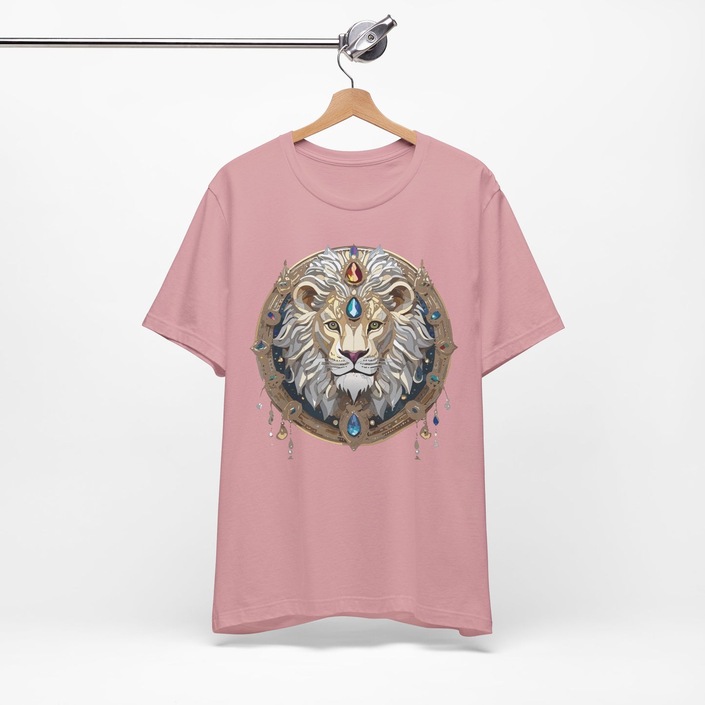 Animal Shirt, Shirt with Animal, Tee Shirt with Gold Animal Medal, Shirt with Antique Animal Medallion