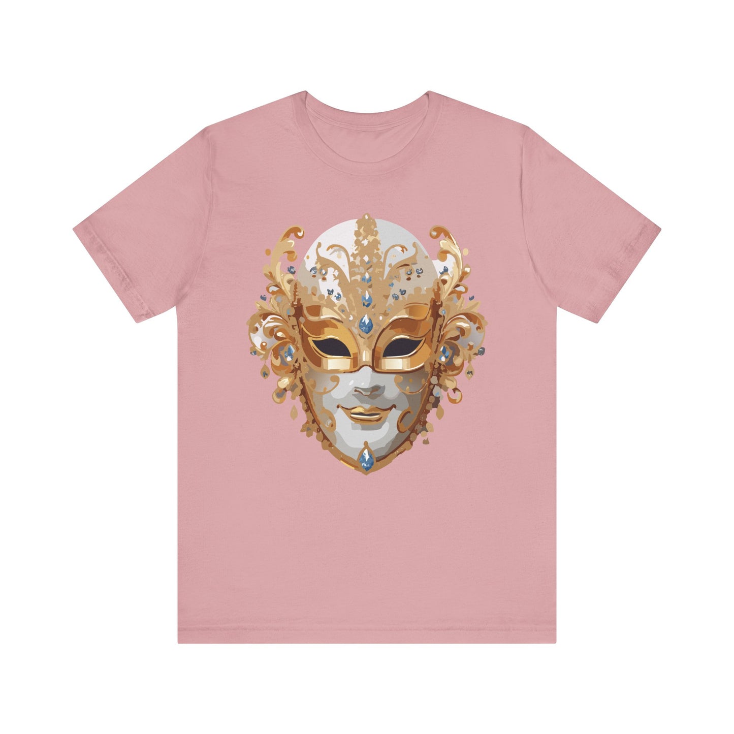 Mask Shirt, Shirt with Mask, Tee Shirt with Gold Face