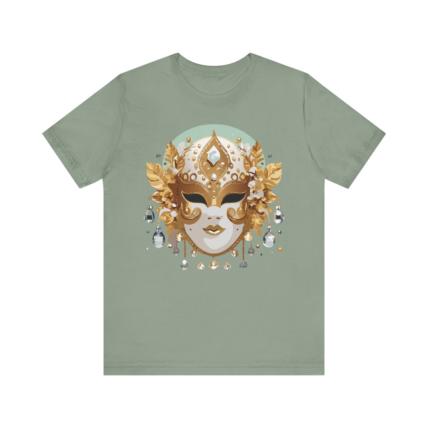 Mask Shirt, Shirt with Mask, Tee Shirt with Gold Face