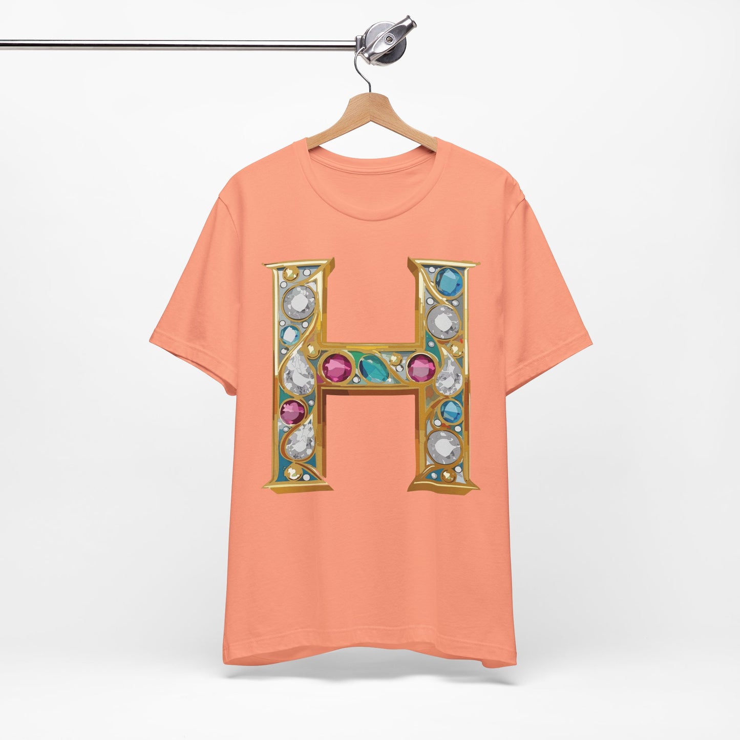 Letter Shirt, Shirt with Letters, Tee Shirt with Gold Letter, Shirt with Antique Letters
