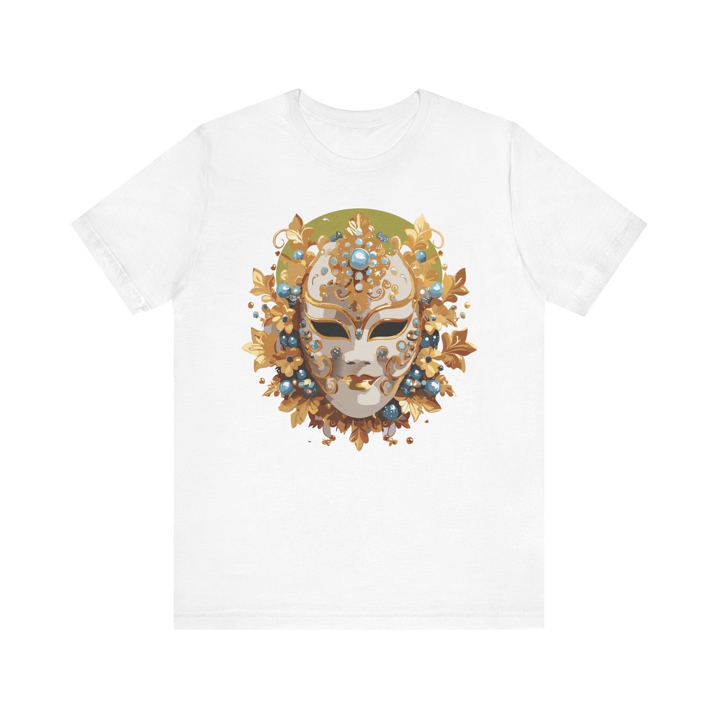 Mask Shirt, Shirt with Mask, Tee Shirt with Gold Face