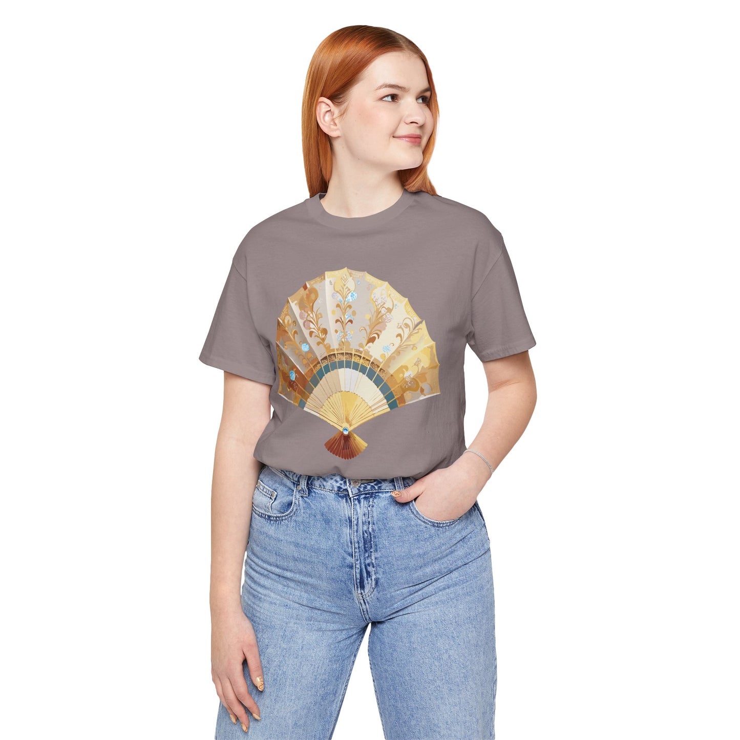 Fan shirt, Shirt with Fan, Tee Shirt with Gold Blower