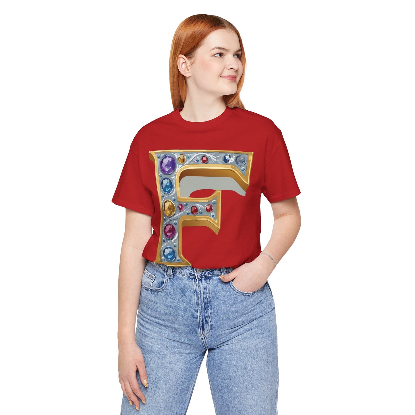 Letter Shirt, Shirt with Letters, Tee Shirt with Gold Letter, Shirt with Antique Letters